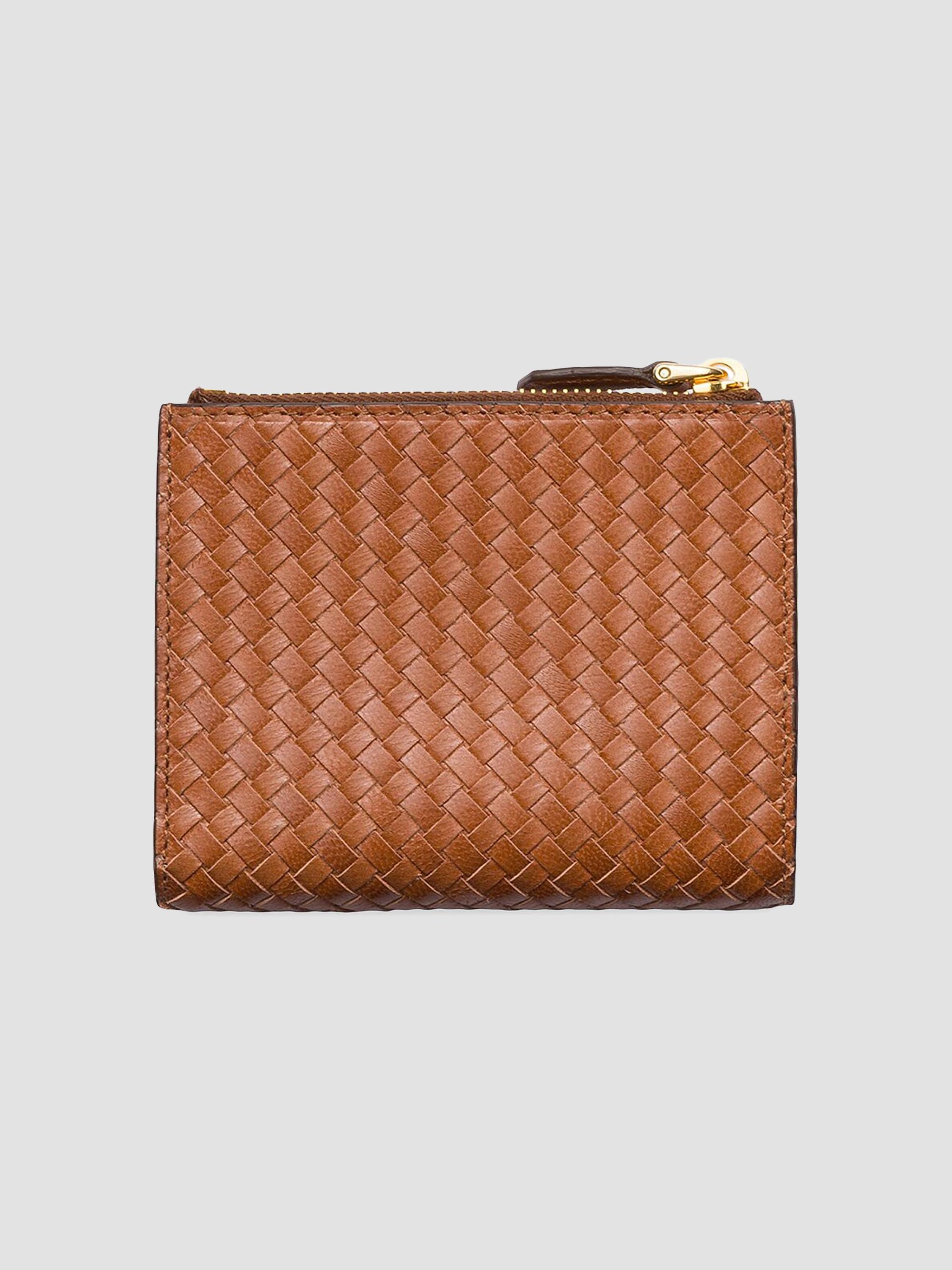 Prada Small Woven Madras Leather Wallet | Saks Fifth Avenue