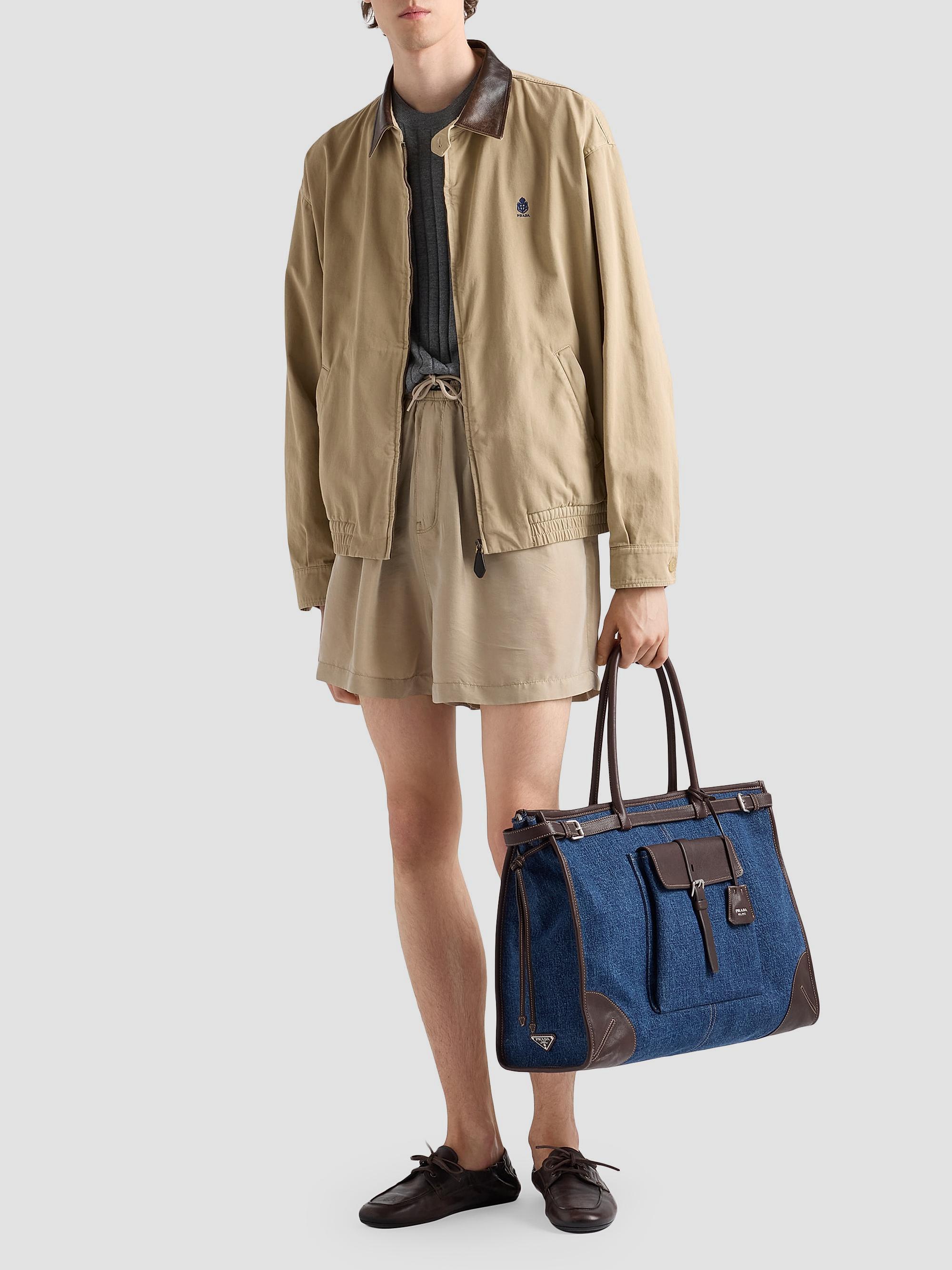 Prada Men's Bonnie Denim and Leather Tote Bag - Blue