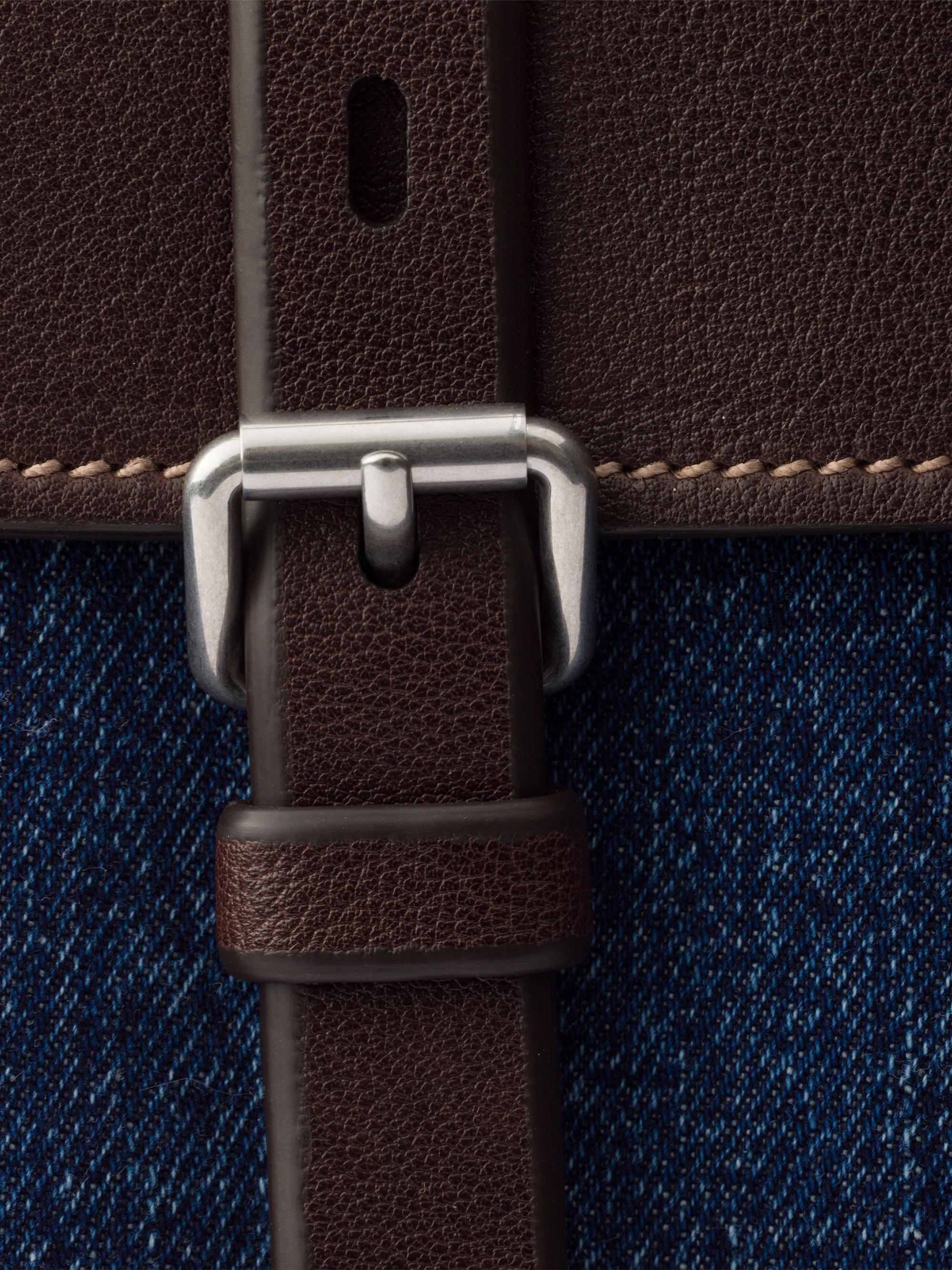 Prada Men's Bonnie Denim and Leather Tote Bag - Blue | Thumbnail 8