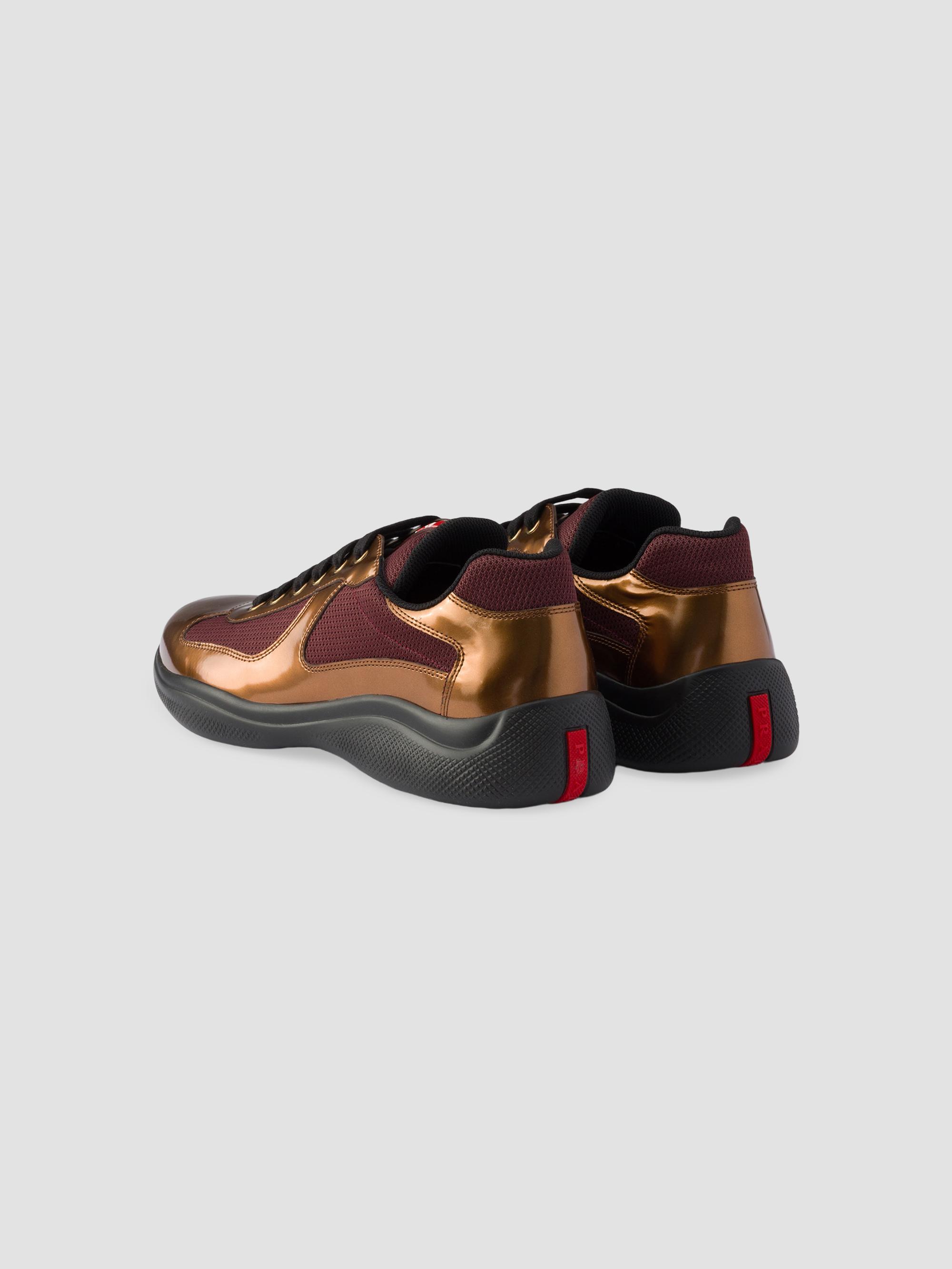 Prada America's Cup Metallic Leather and Bike Fabric Sneakers