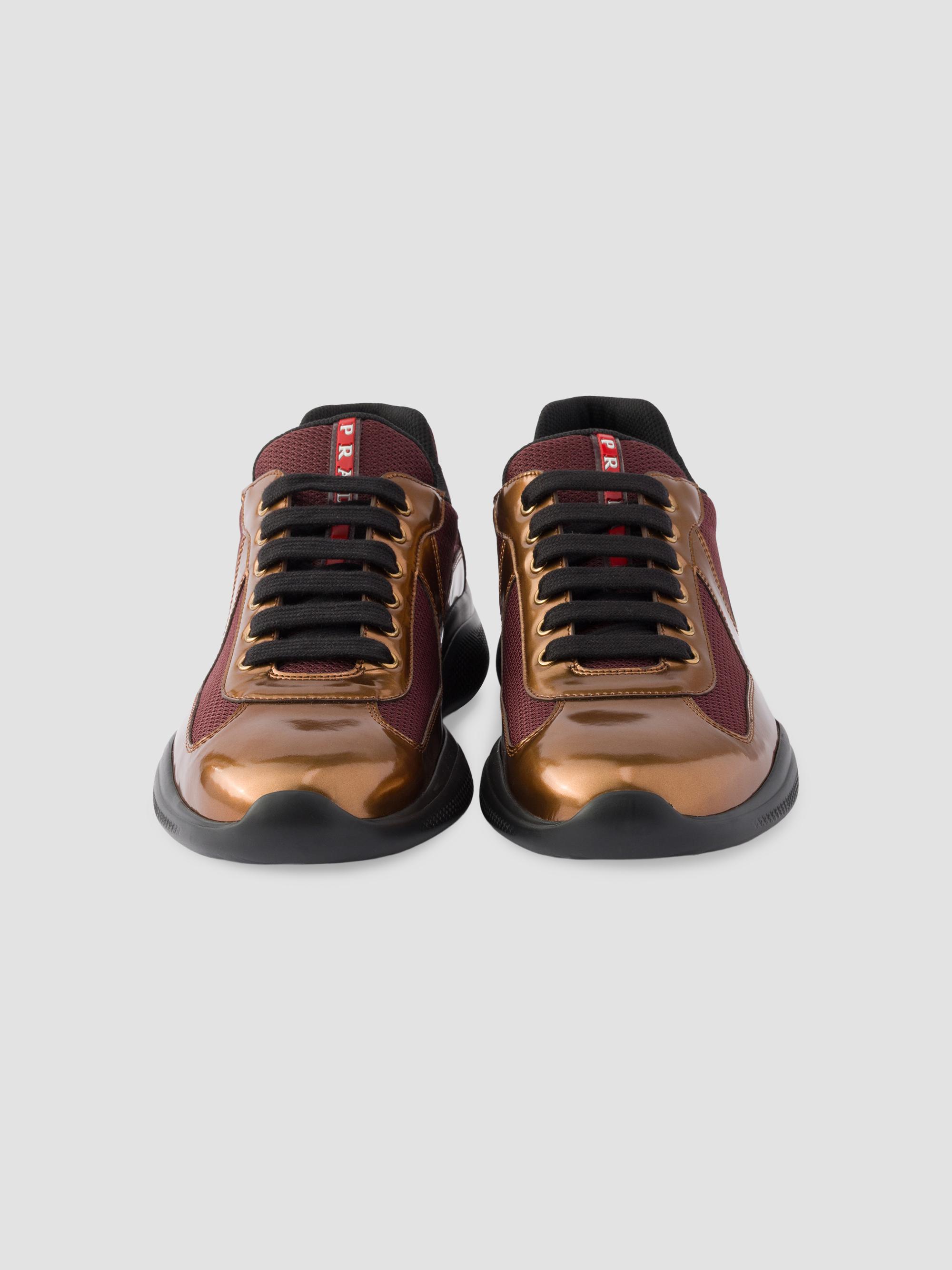 Prada America's Cup Metallic Leather and Bike Fabric Sneakers