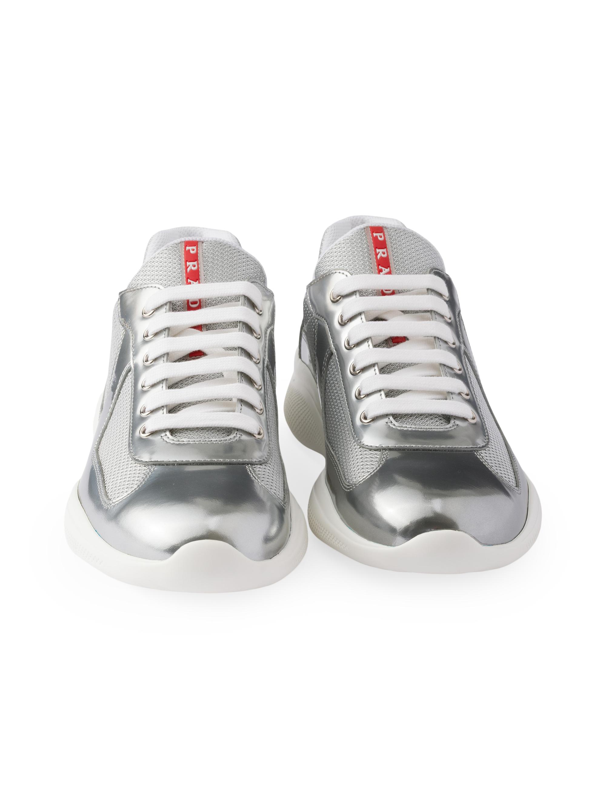 Prada America's Cup Metallic Leather and Bike Fabric Sneakers