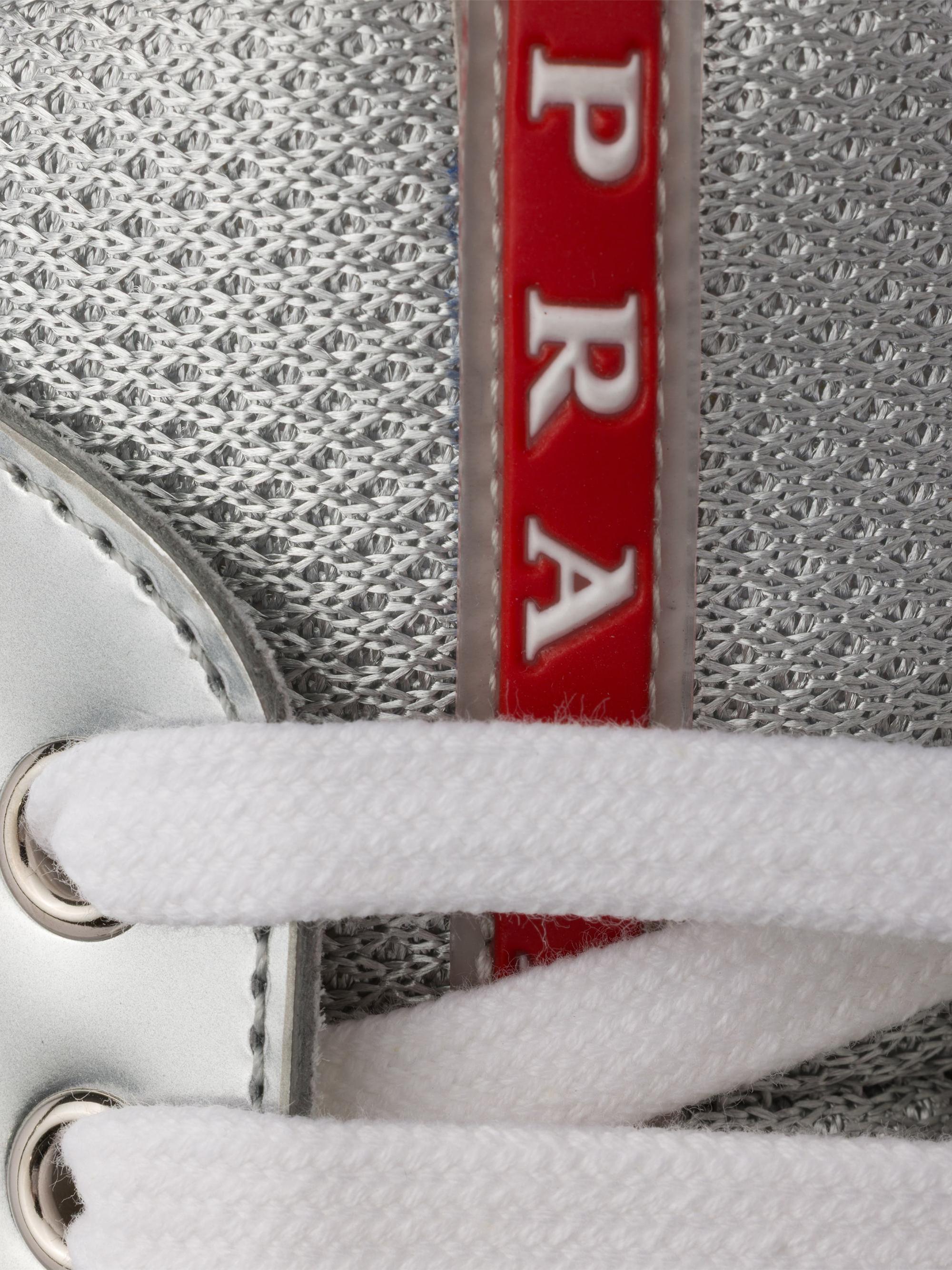 Prada America's Cup Metallic Leather and Bike Fabric Sneakers