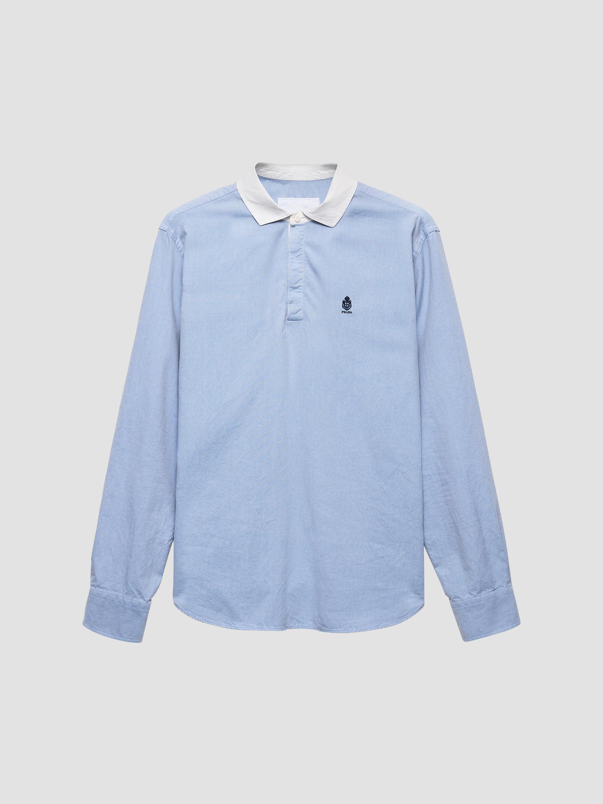 Prada Men's Cotton Shirt - Blue | Thumbnail 7