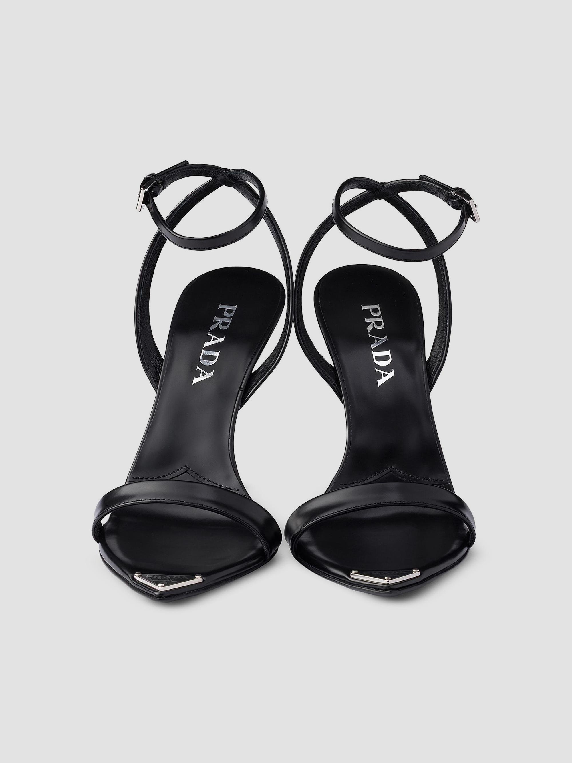 専用 Prada Black Leather Strap Heels Prada Brushed Leather Sandals | Saks Fifth Avenue