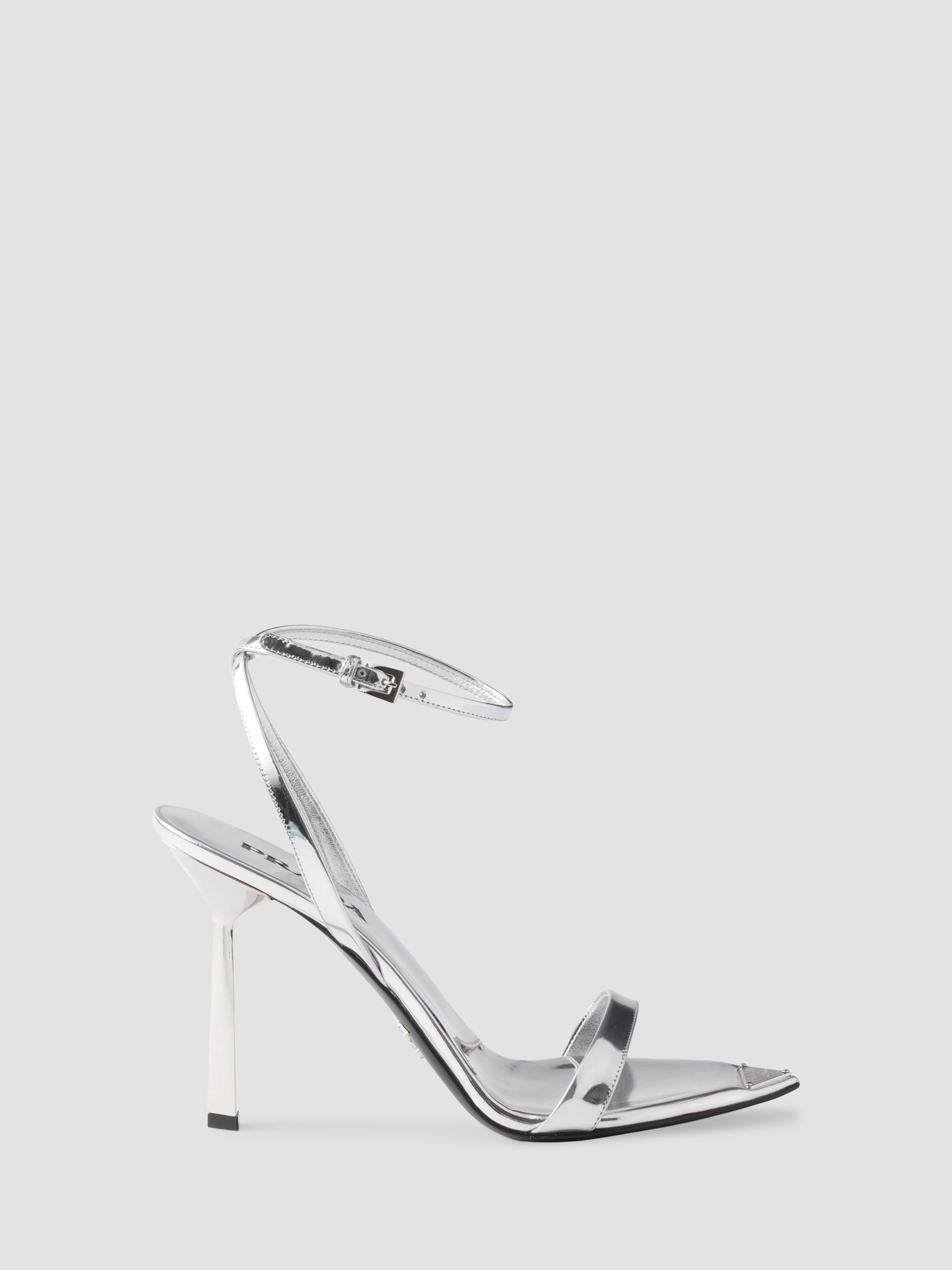 Prada Metallic Leather High-Heeled Sandals | Saks Fifth Avenue
