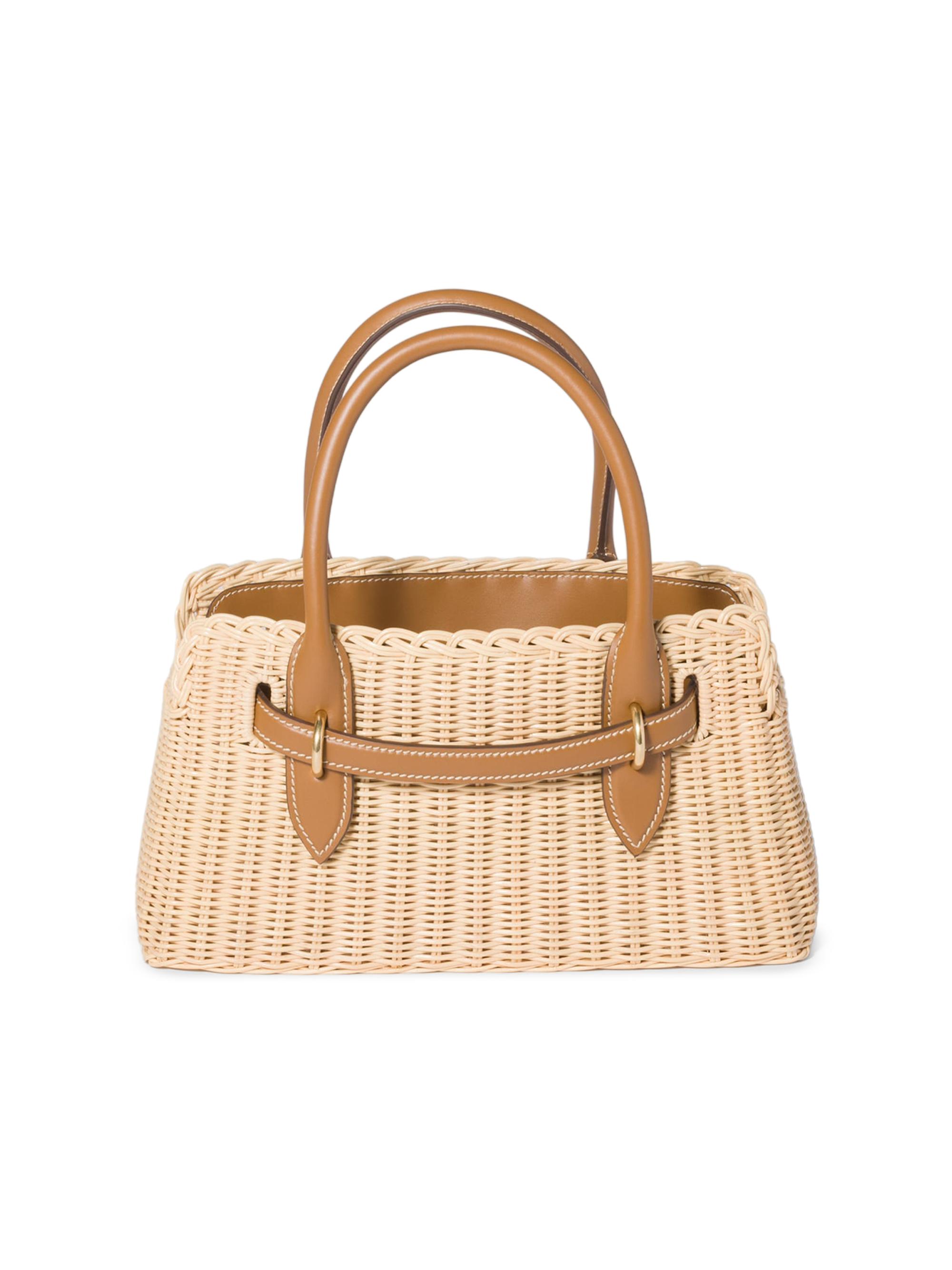 Miu Miu Aventure Wicker and Leather Top Handle Bag | Saks Fifth Avenue