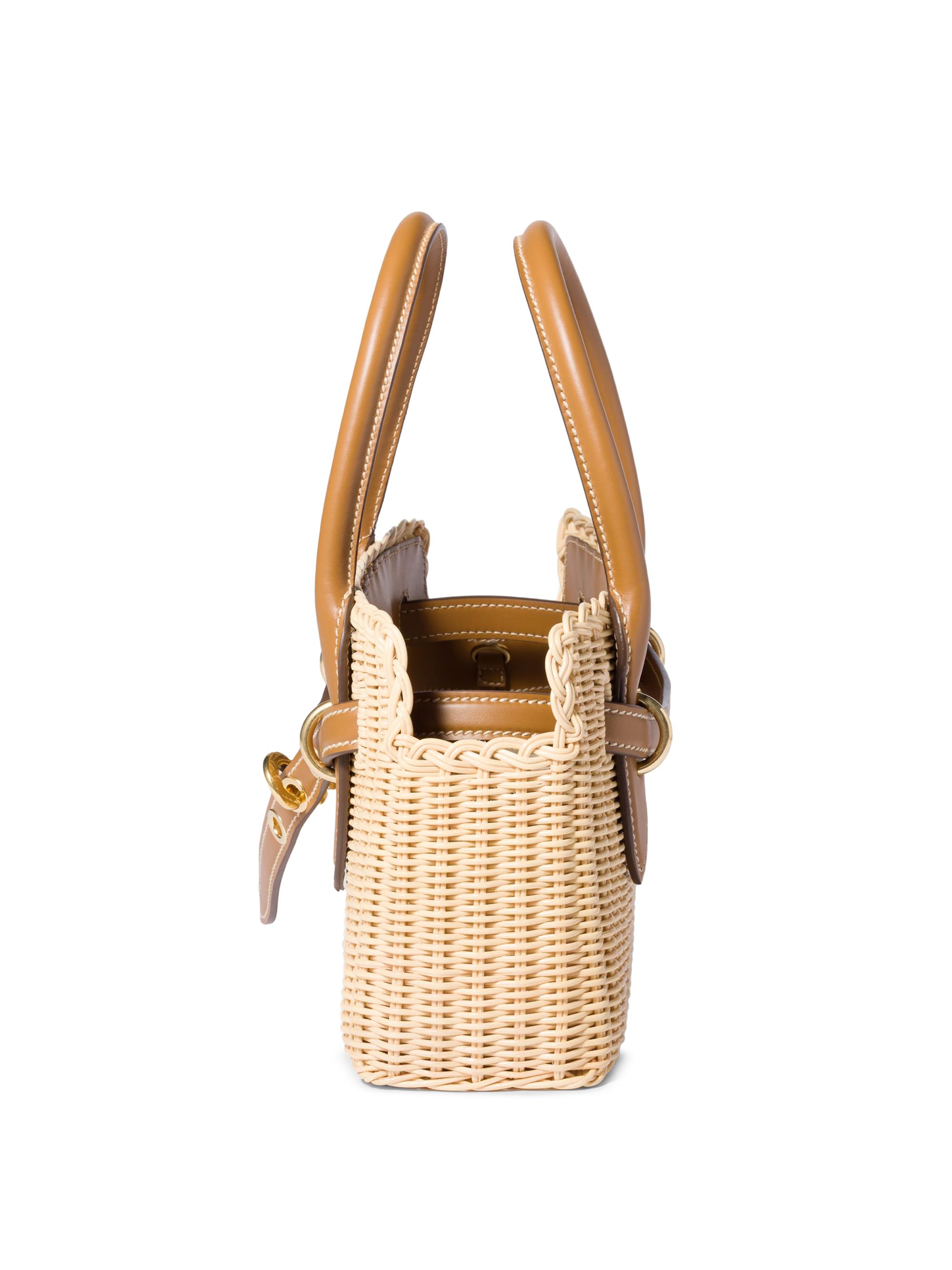 Miu Miu Aventure Wicker and Leather Top Handle Bag | Saks Fifth Avenue