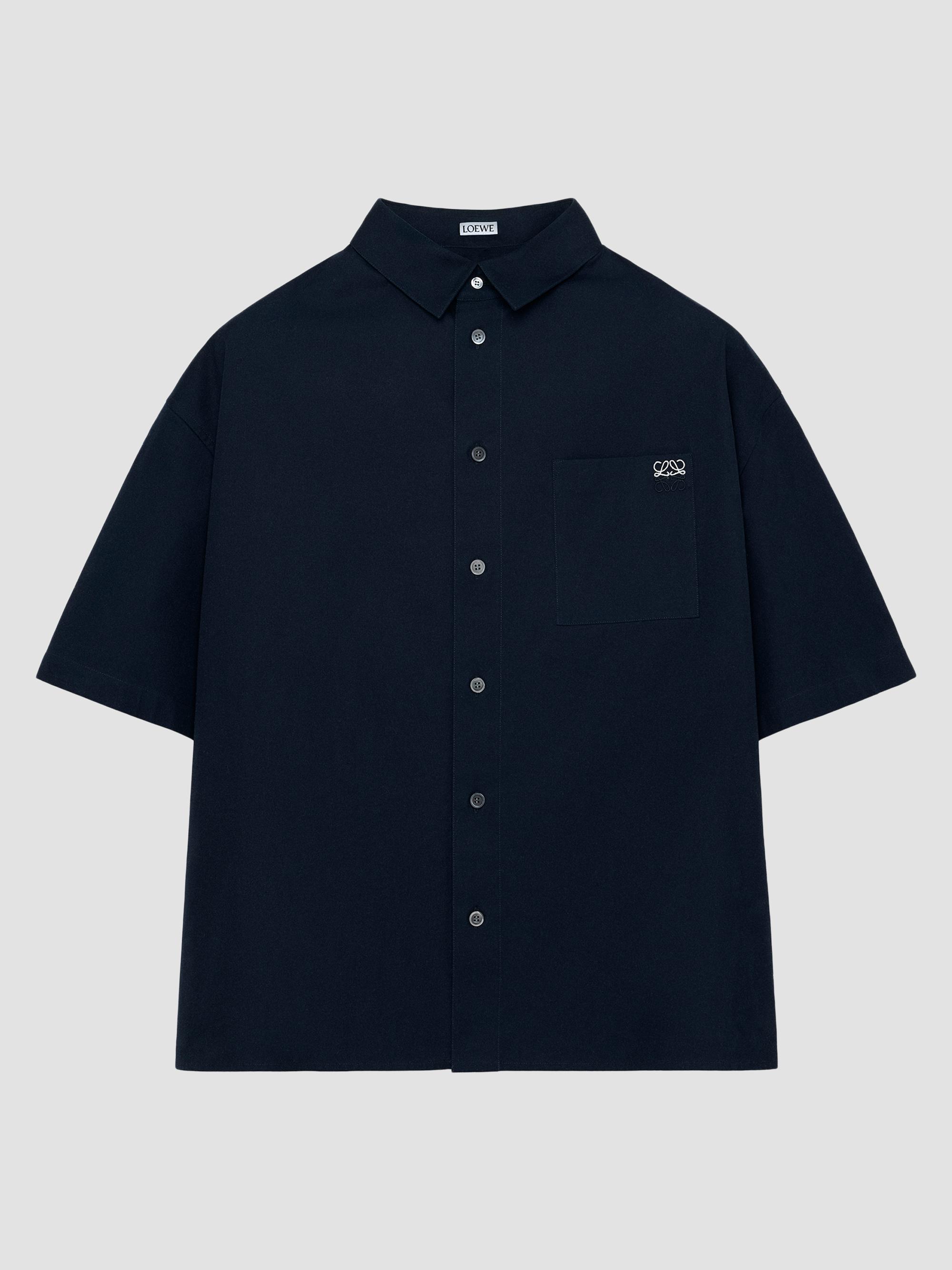 LOEWE Men's Anagram Pocket Short-Sleeve Shirt - Dark Navy | Thumbnail 2