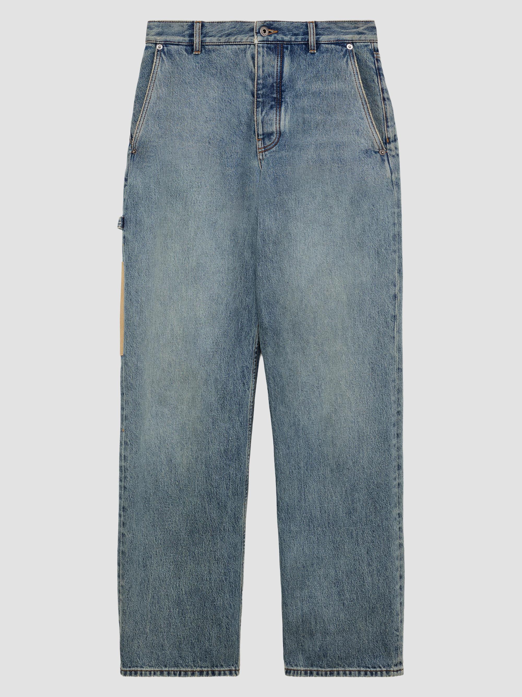 LOEWE Washed Denim High-Rise Straight-Leg Jeans | Saks Fifth Avenue
