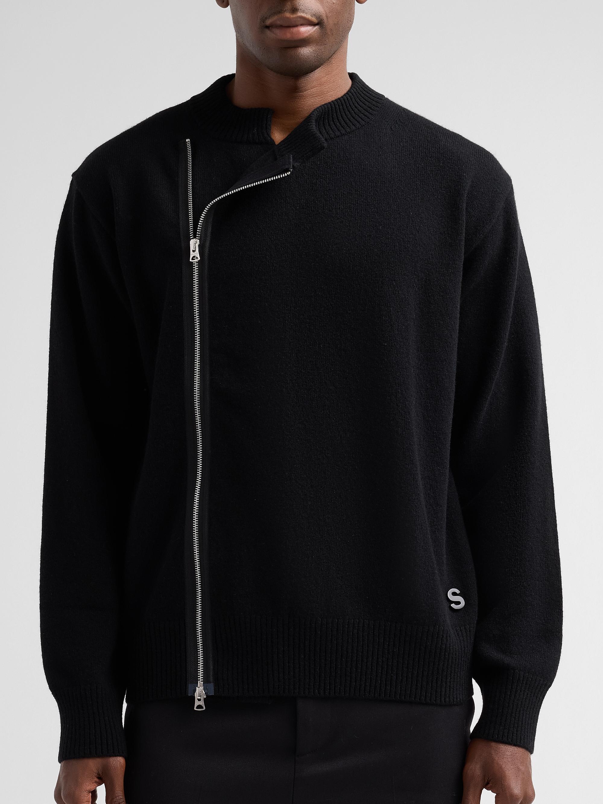 sacai Asymmetric Zip Wool Knit Sweater | Saks Fifth Avenue