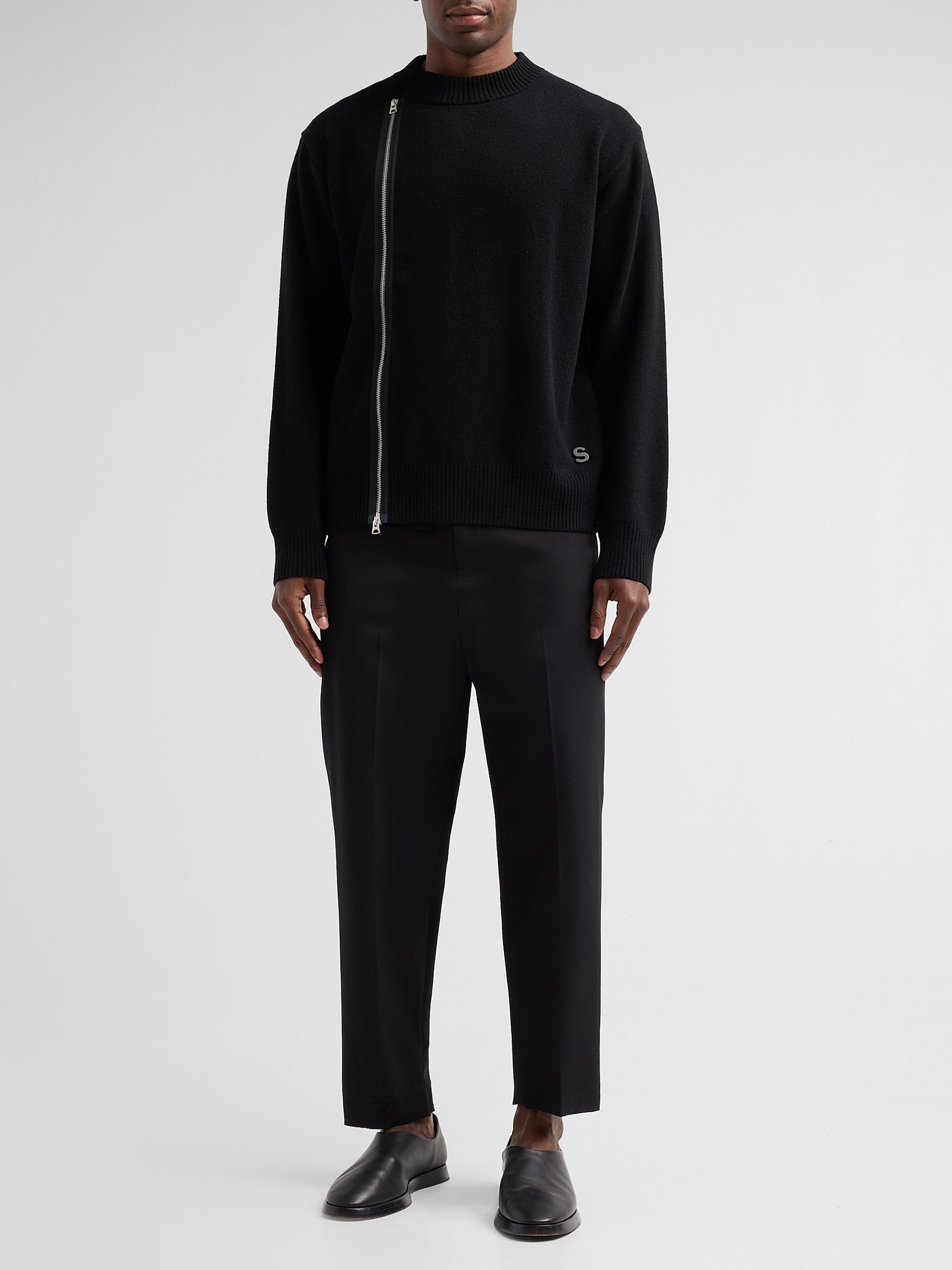 sacai Asymmetric Zip Wool Knit Sweater | Saks Fifth Avenue