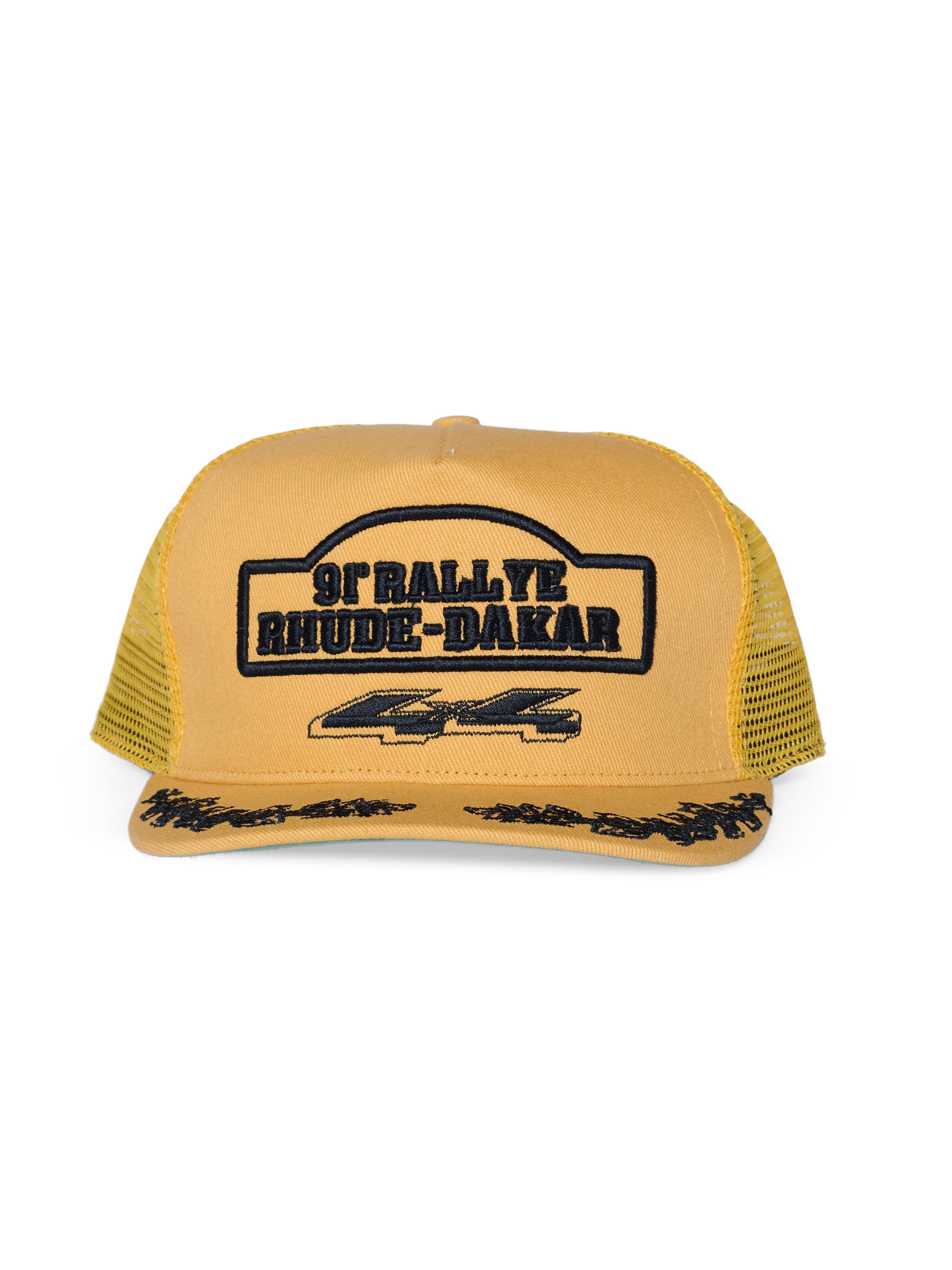 Rhude Men's 4x4 Rally Crest Trucker Hat - Yellow Black