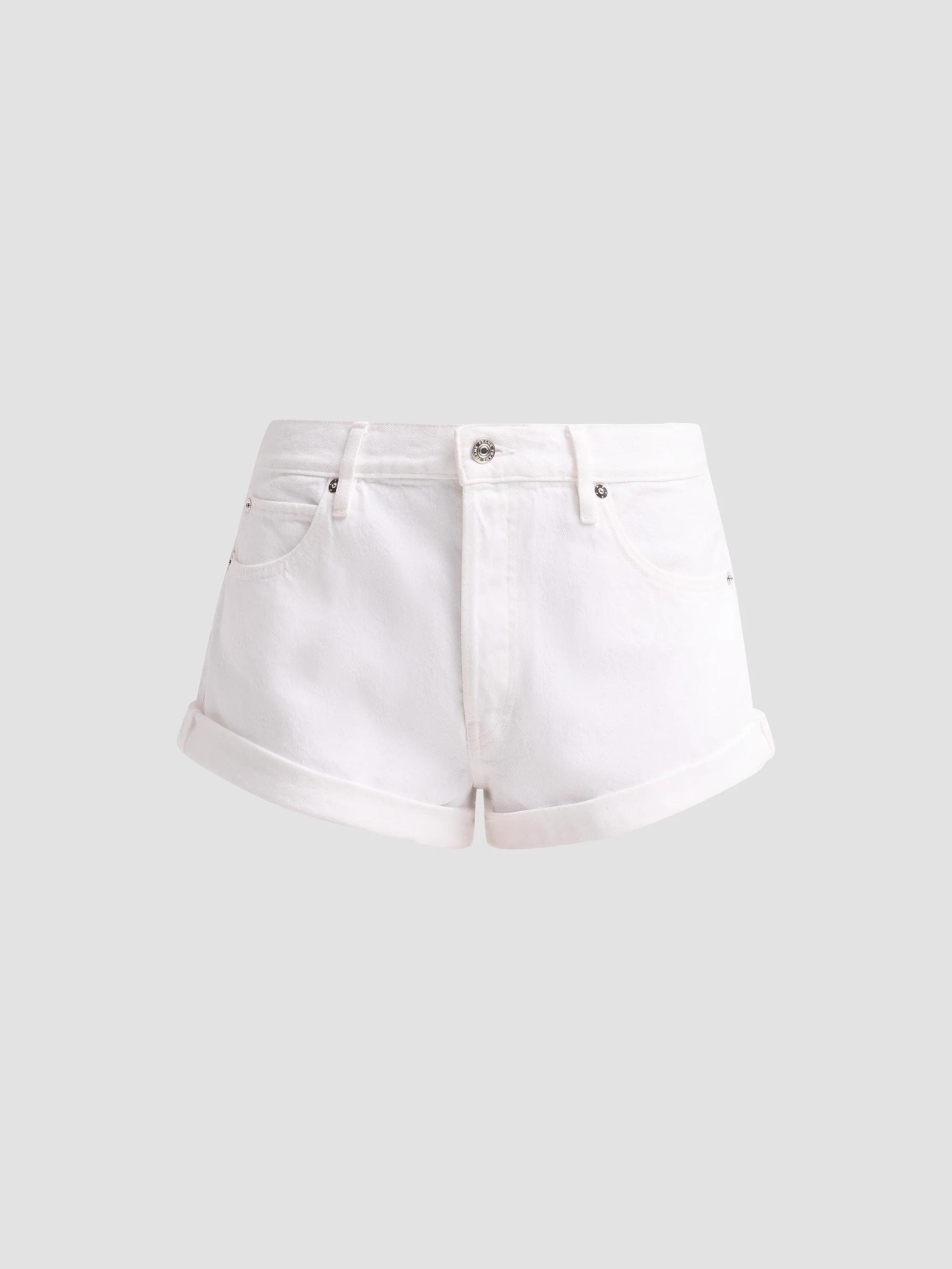 FRAME Women's The Darling Denim Shorts - White - Size 30