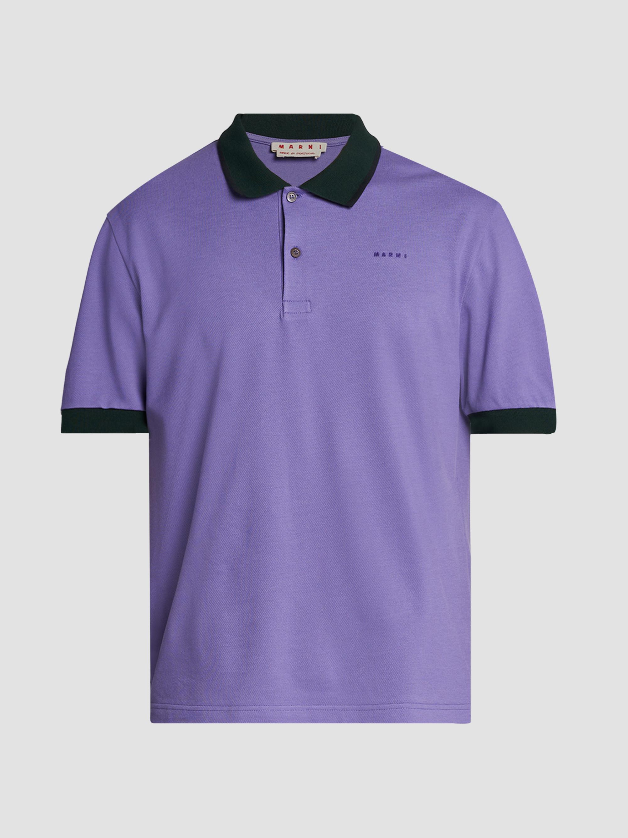Marni Men's Slim-Fit Cotton Polo Shirt - Prune Violet | Thumbnail 6