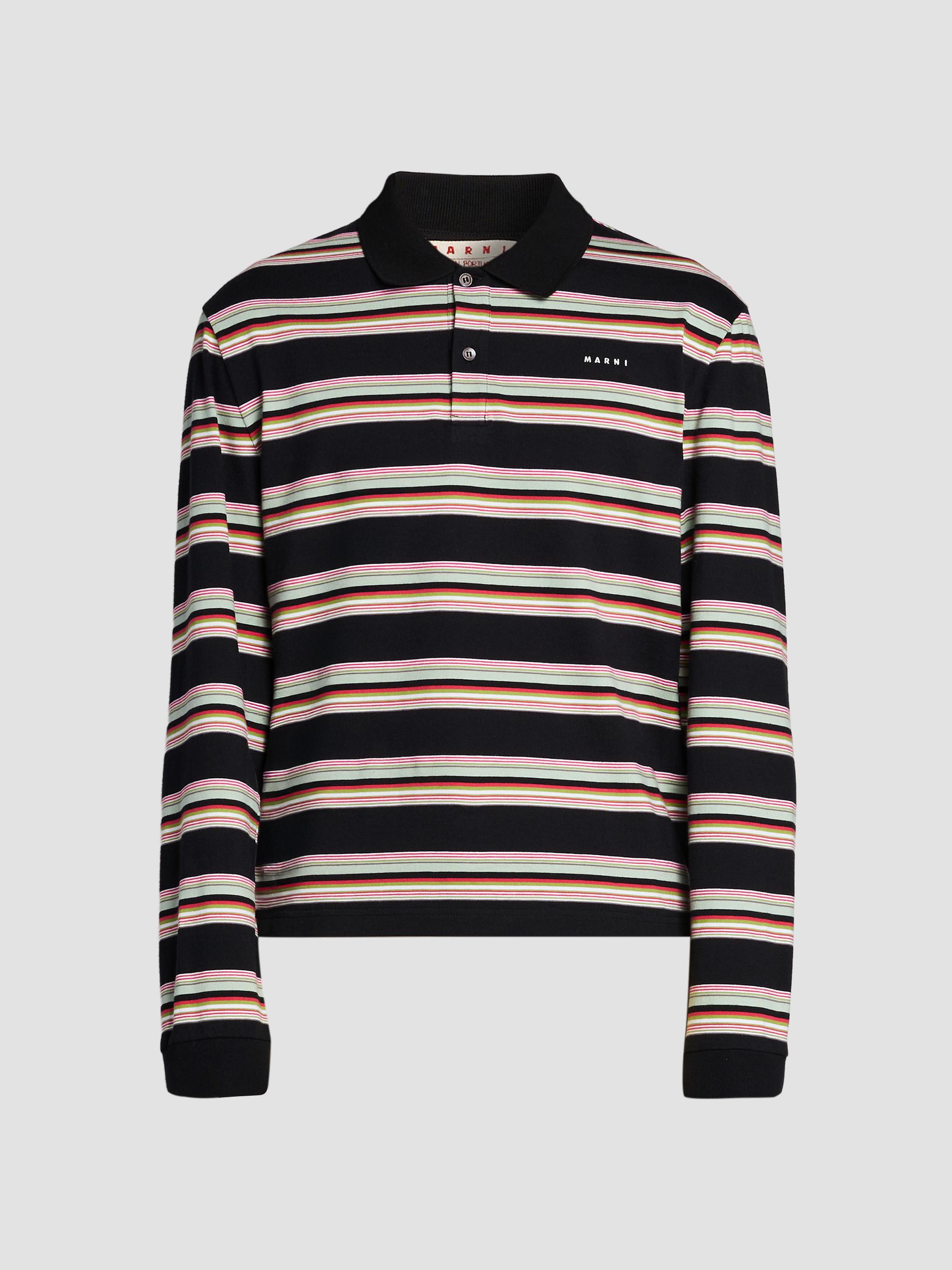 Marni Men's Striped Cotton Slim-Fit Polo Shirt - Pale Mint | Thumbnail 6