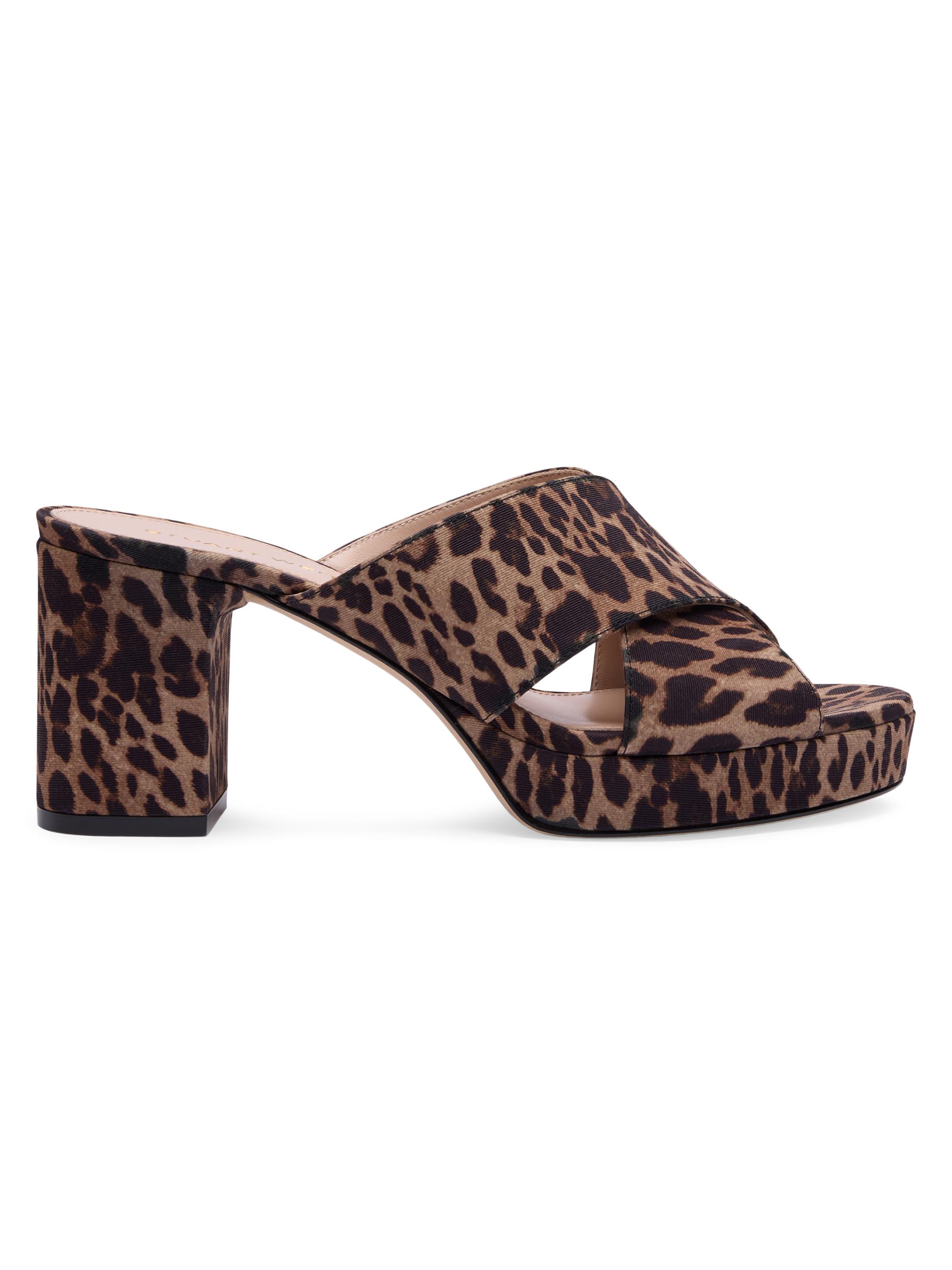 Stuart Weitzman Women's Dayna 80MM Leopard-Print Platform Sandals - Classic Lite