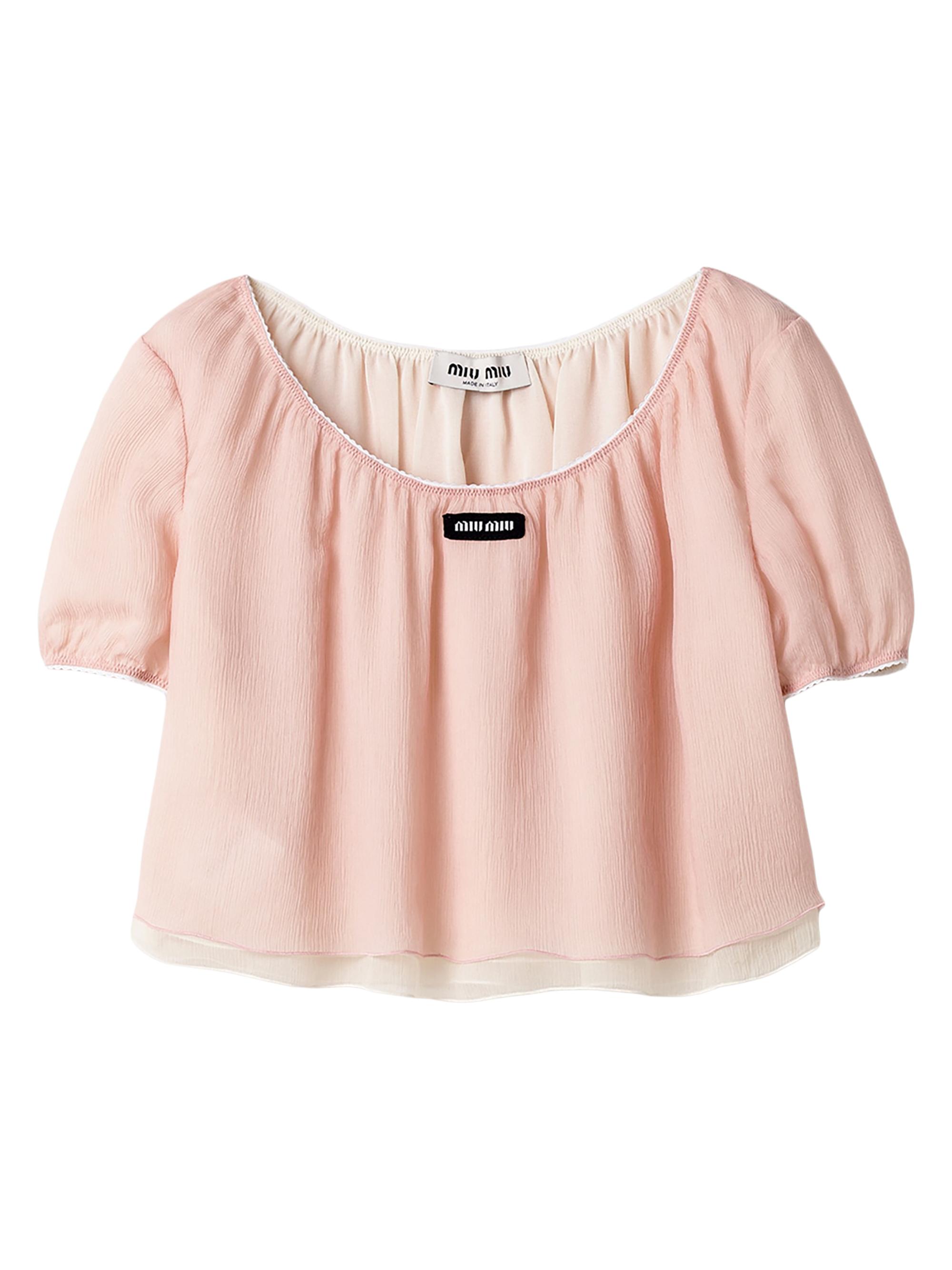 Miu Miu Women's Chiffon Top - Pink - Women's Clothing