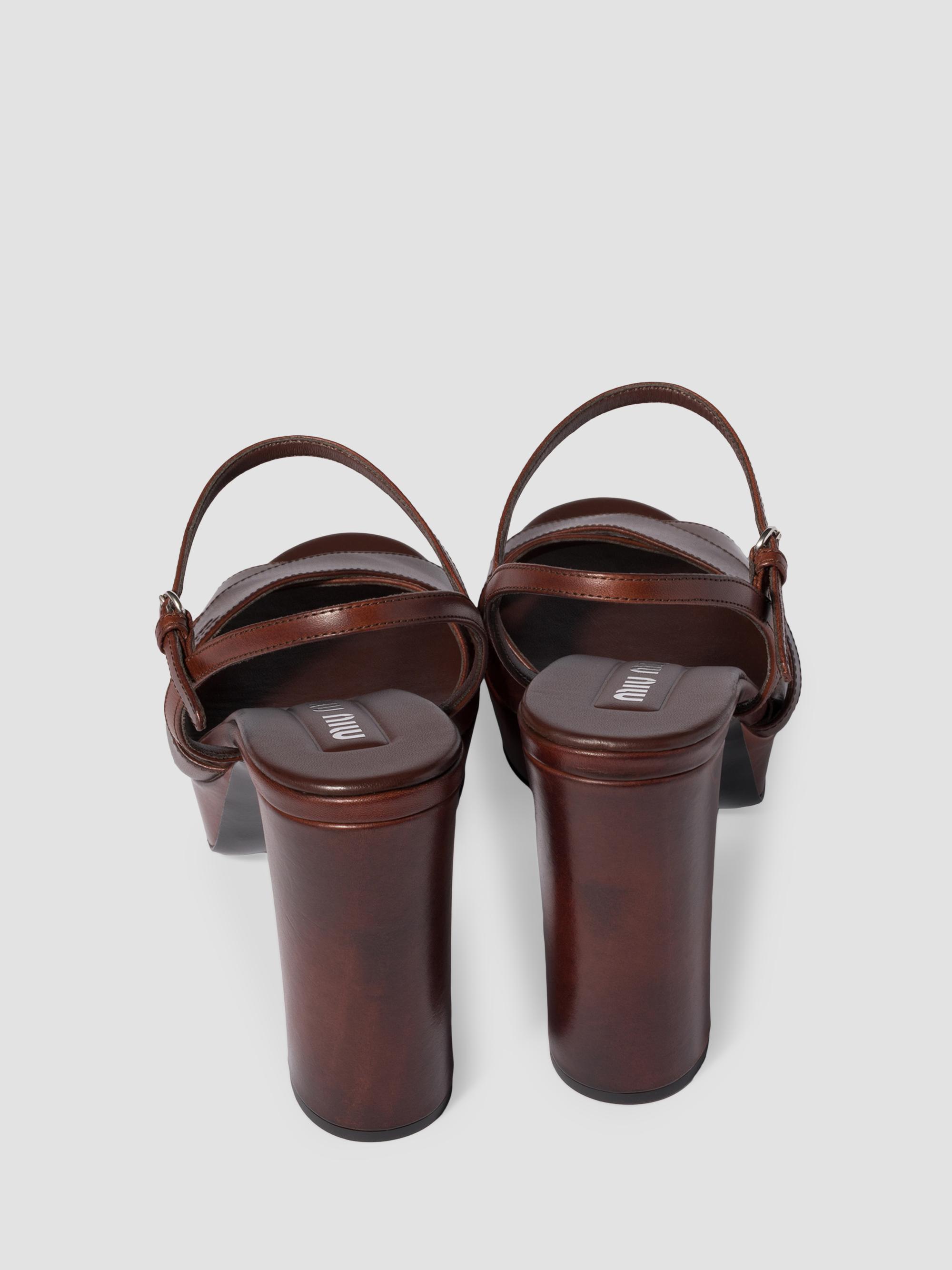 Miu Miu Leather Platform Sandals | Saks Fifth Avenue