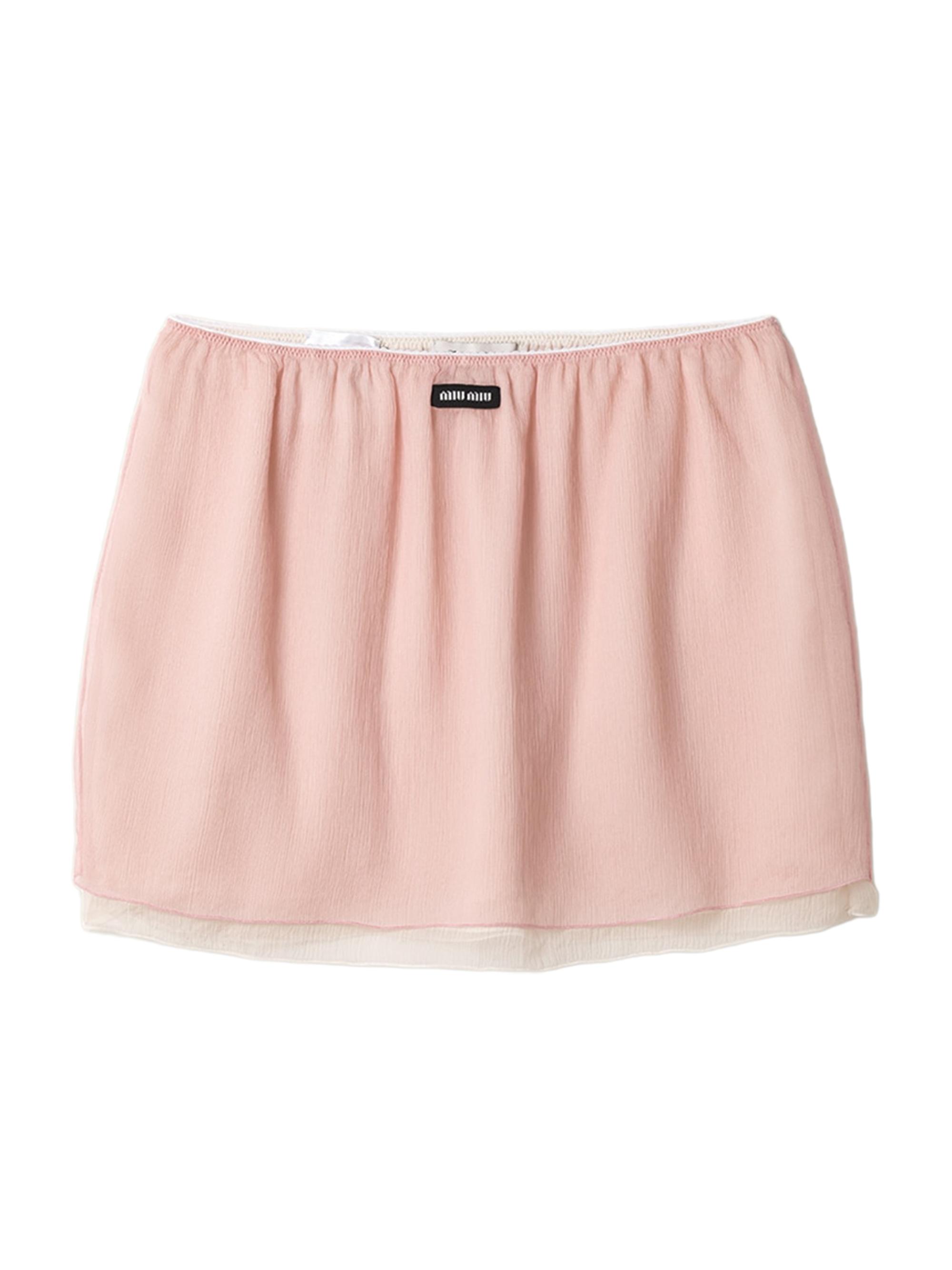 Miu Miu Women's Chiffon Mini Skirt - Pink - Women's Clothing
