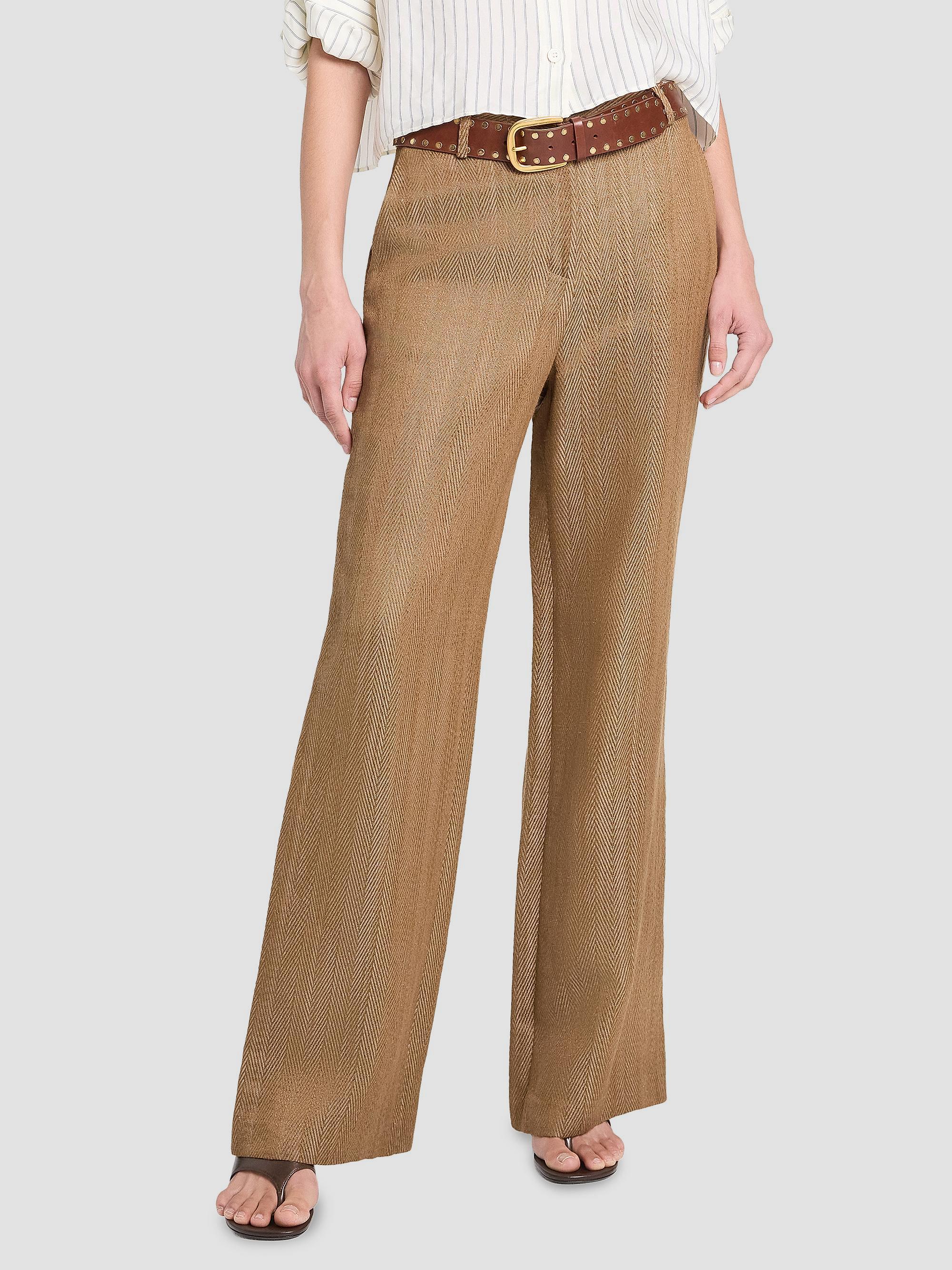 TWP Henry Chevron Linen-Blend Wide-Leg Trousers | Saks Fifth Avenue