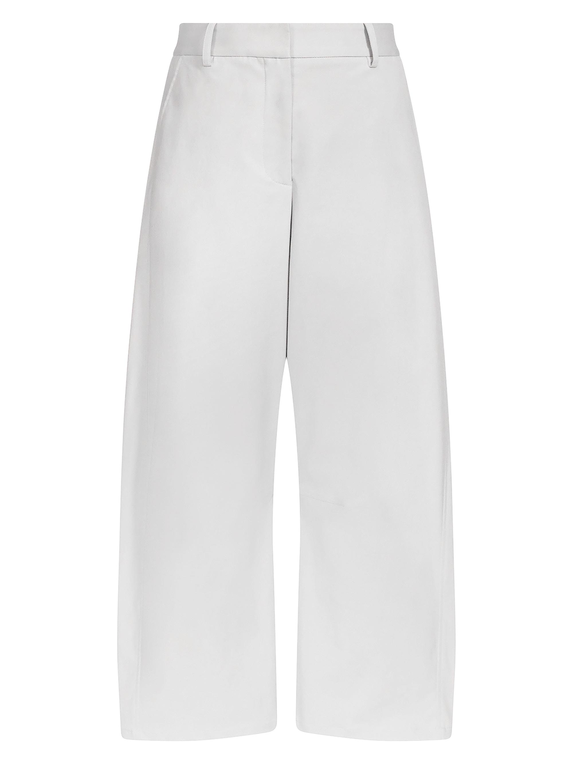 TWP Women's Slouchy BF Stretch-Cotton Wide-Leg Trousers - Light Grey - Women's Clothing