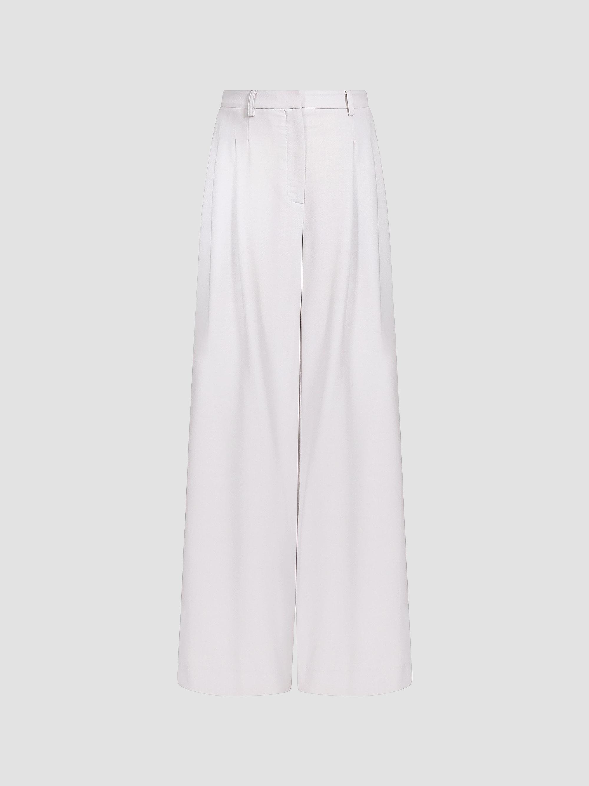 TWP Women's Avery Stretch-Wool Wide-Leg Trousers - Vapor Blue | Thumbnail 8