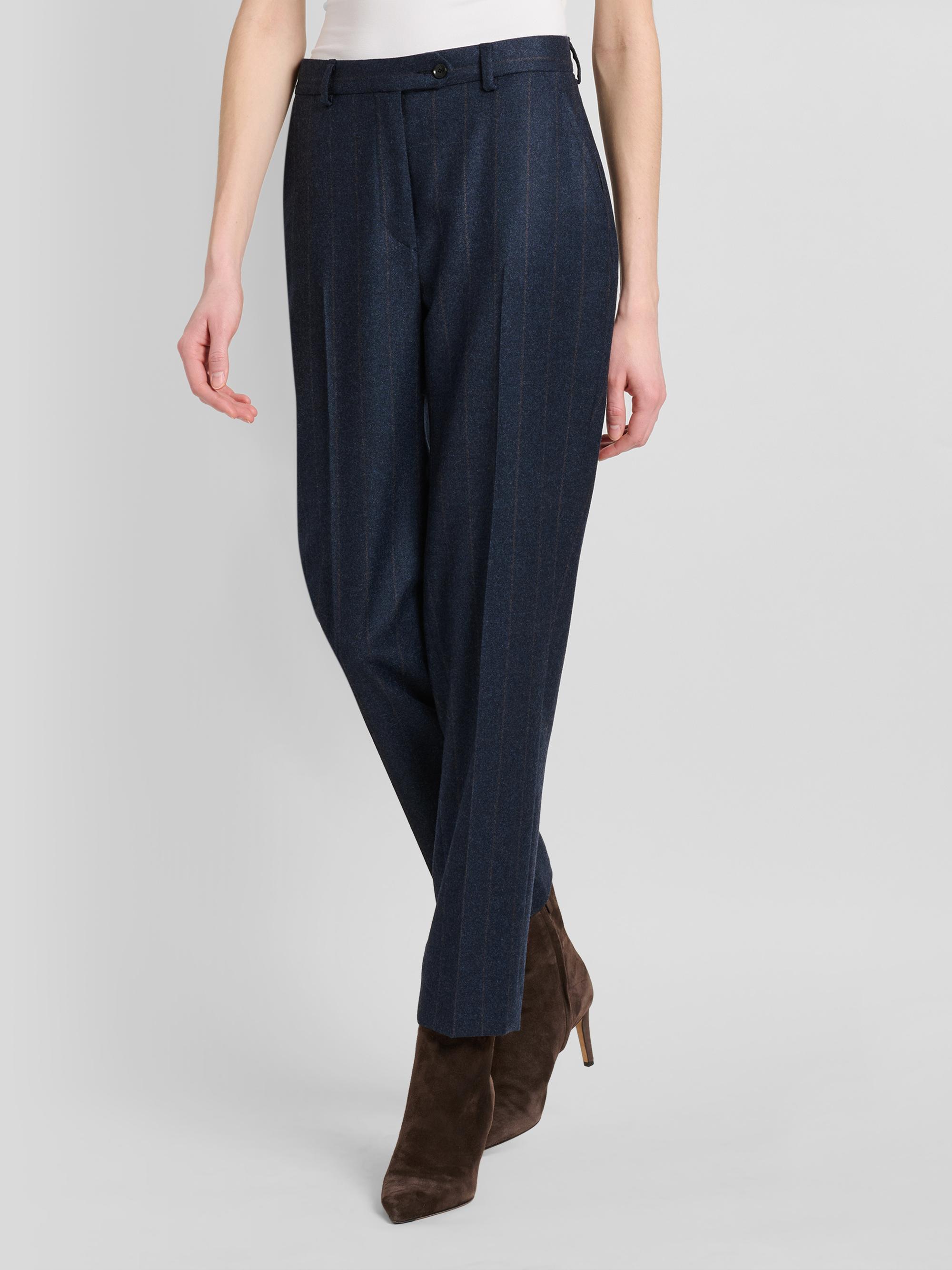 Kiton Women's Jogger Stretch Wool Trousers - Blue | Thumbnail 4
