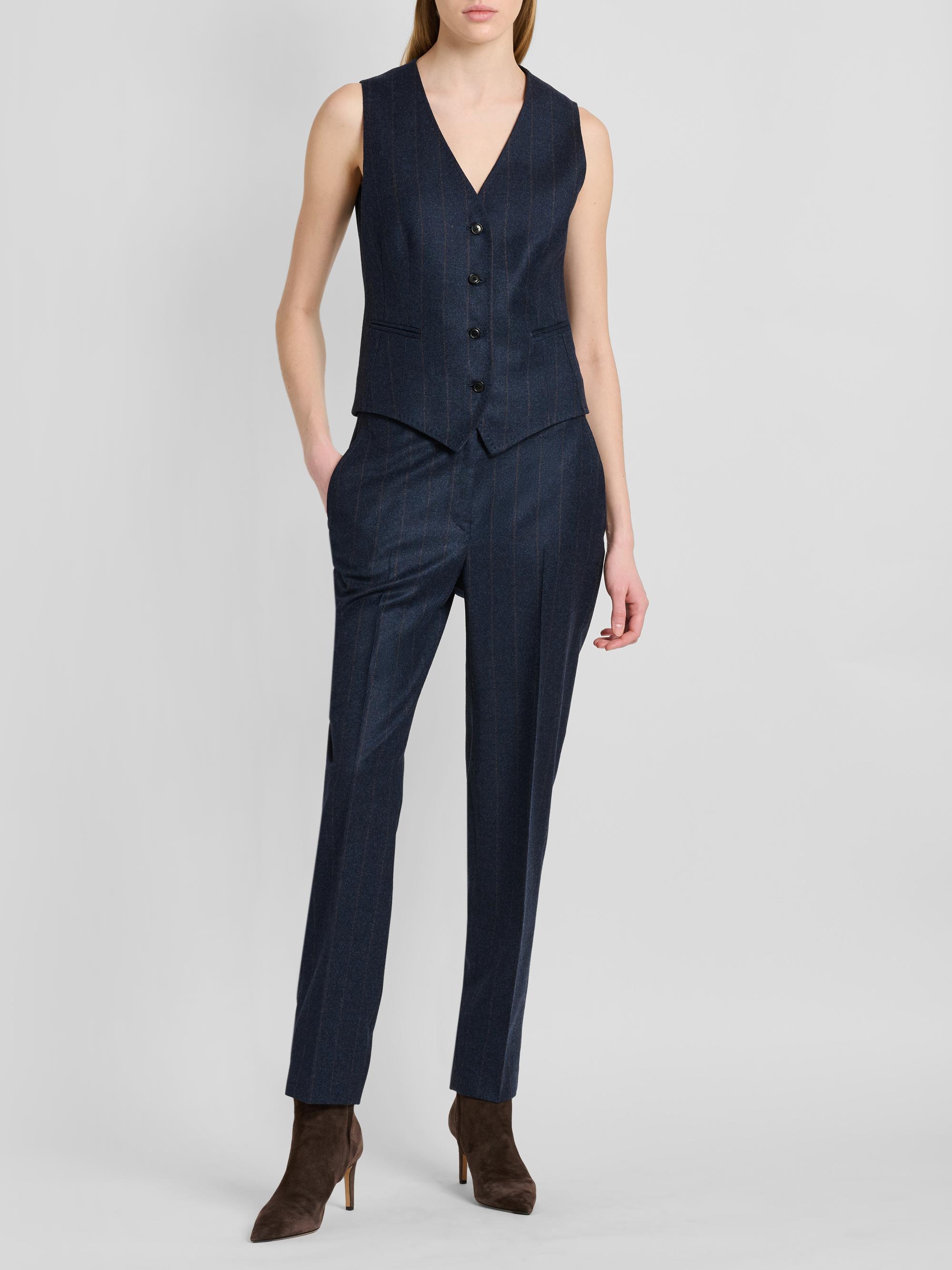 Kiton Women's Jogger Stretch Wool Trousers - Blue | Thumbnail 2
