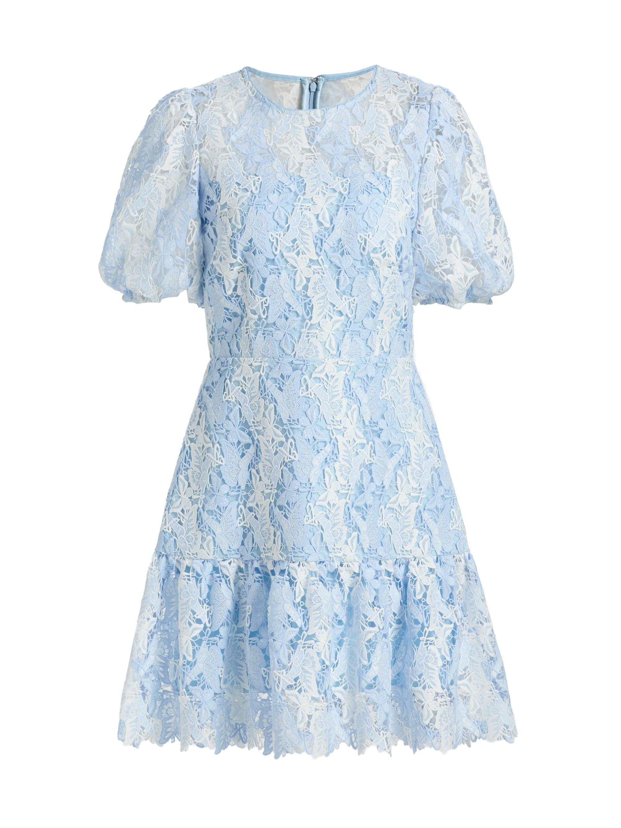 Milly Women's Yasmin Butterfly Lace Minidress - White Blue