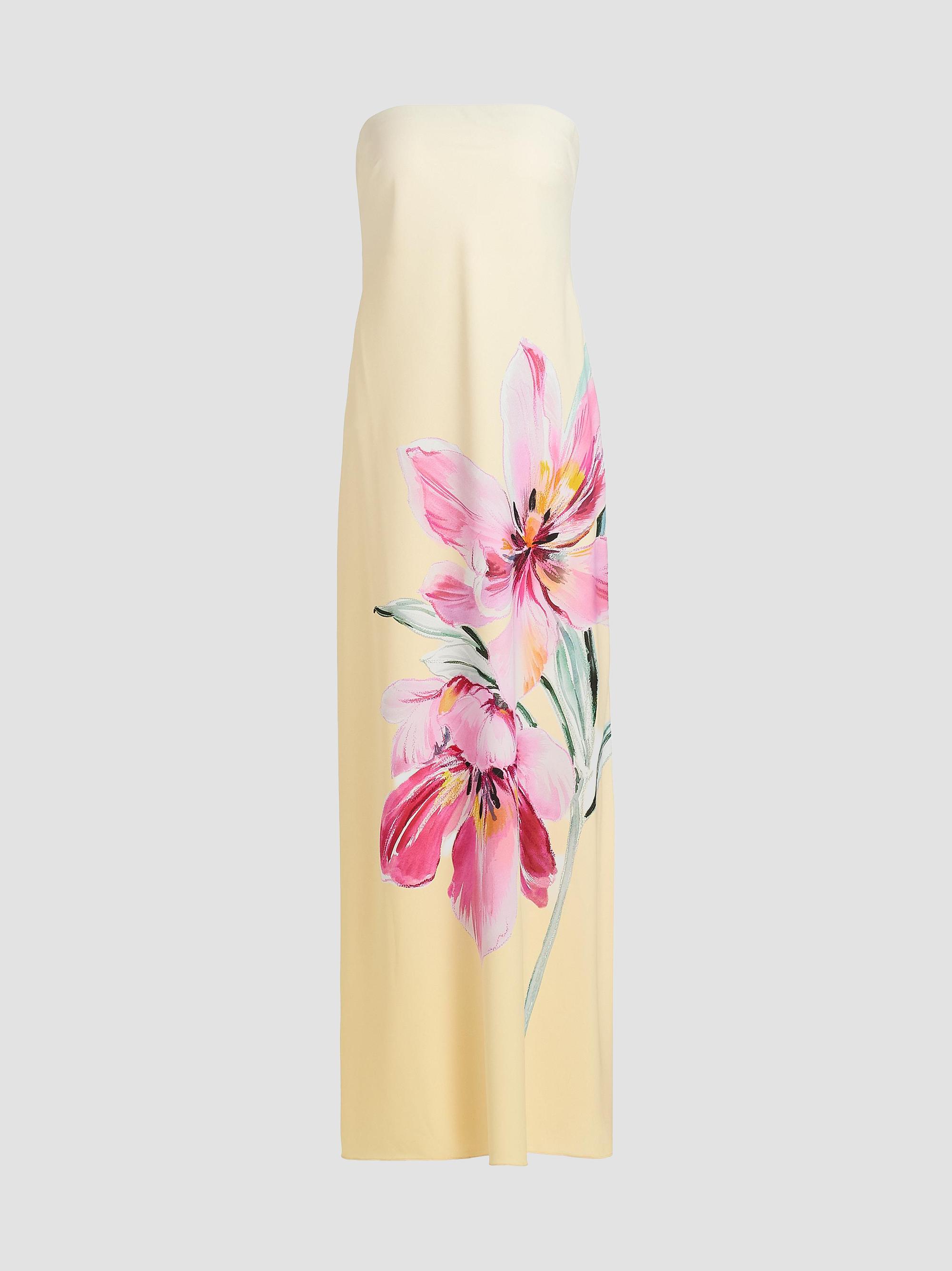 Milly Women's Vera Printed Strapless Maxi Dress - Pale Yellow Pink