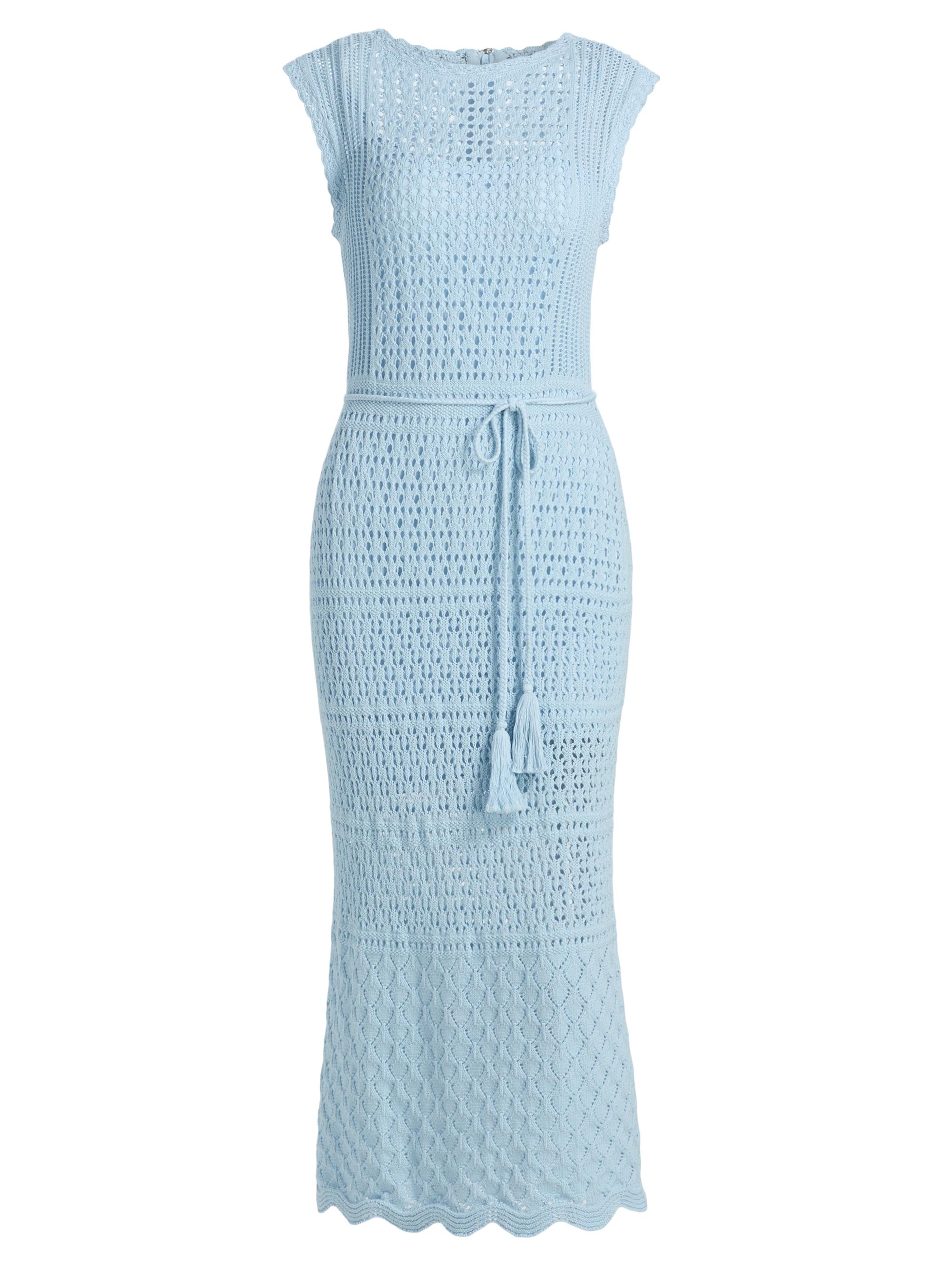 Milly Women's Kai Crochet Midi-Dress - Blue