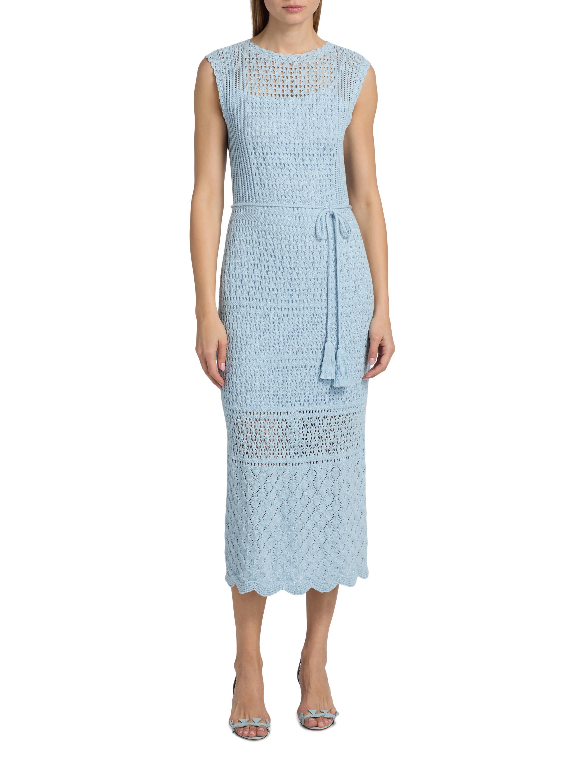 Milly Women's Kai Crochet Midi-Dress - Blue | Thumbnail 3