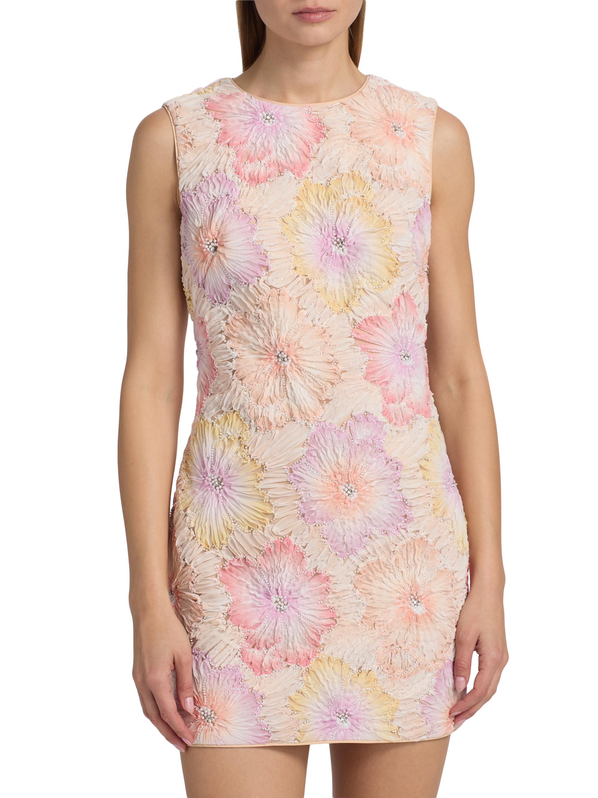 Milly Women's Ivette Floral Embroidered Minidress - Rainbow Multi | Thumbnail 3