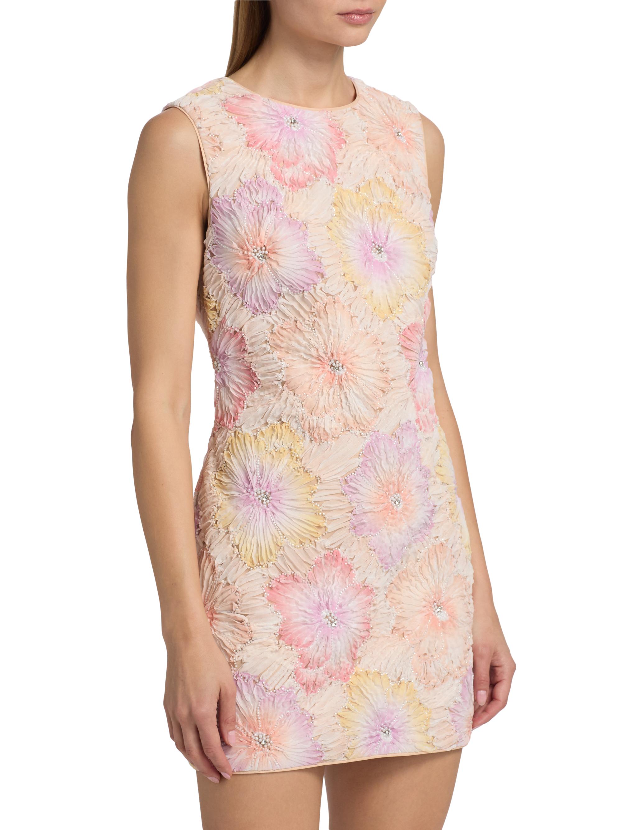 Milly Women's Ivette Floral Embroidered Minidress - Rainbow Multi | Thumbnail 4