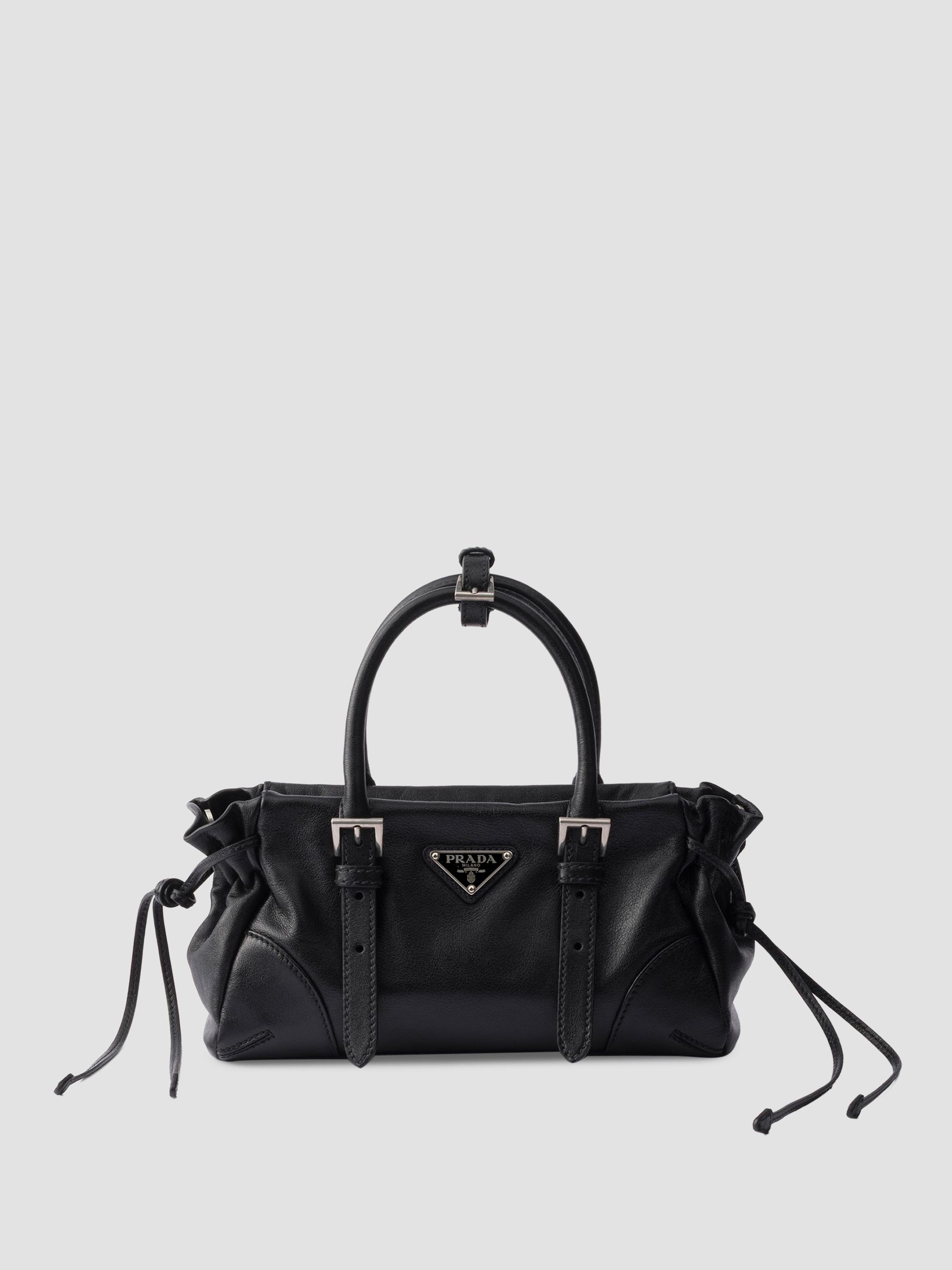 Prada Women's Bonnie  Leather Top Handle Bag - Black | Thumbnail 9