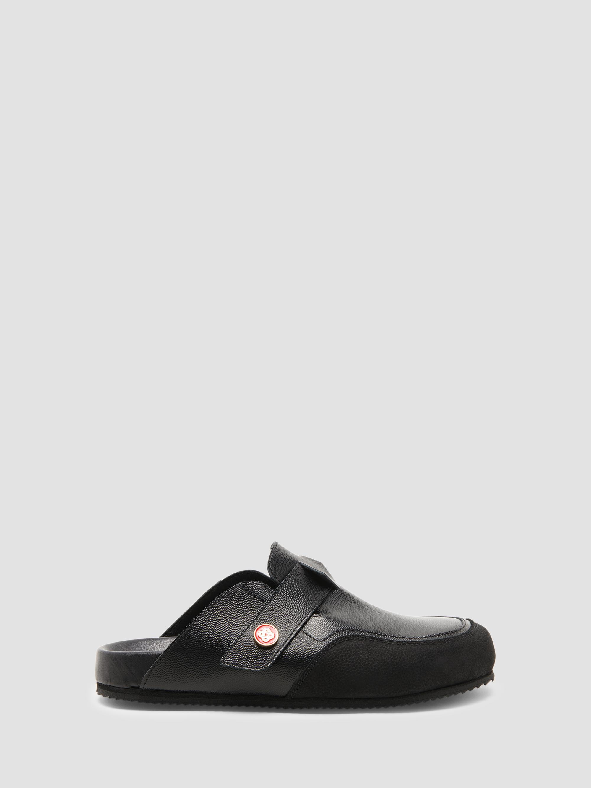 Casablanca Outdoor Pebbled-Grain Leather Mules | Saks Fifth Avenue