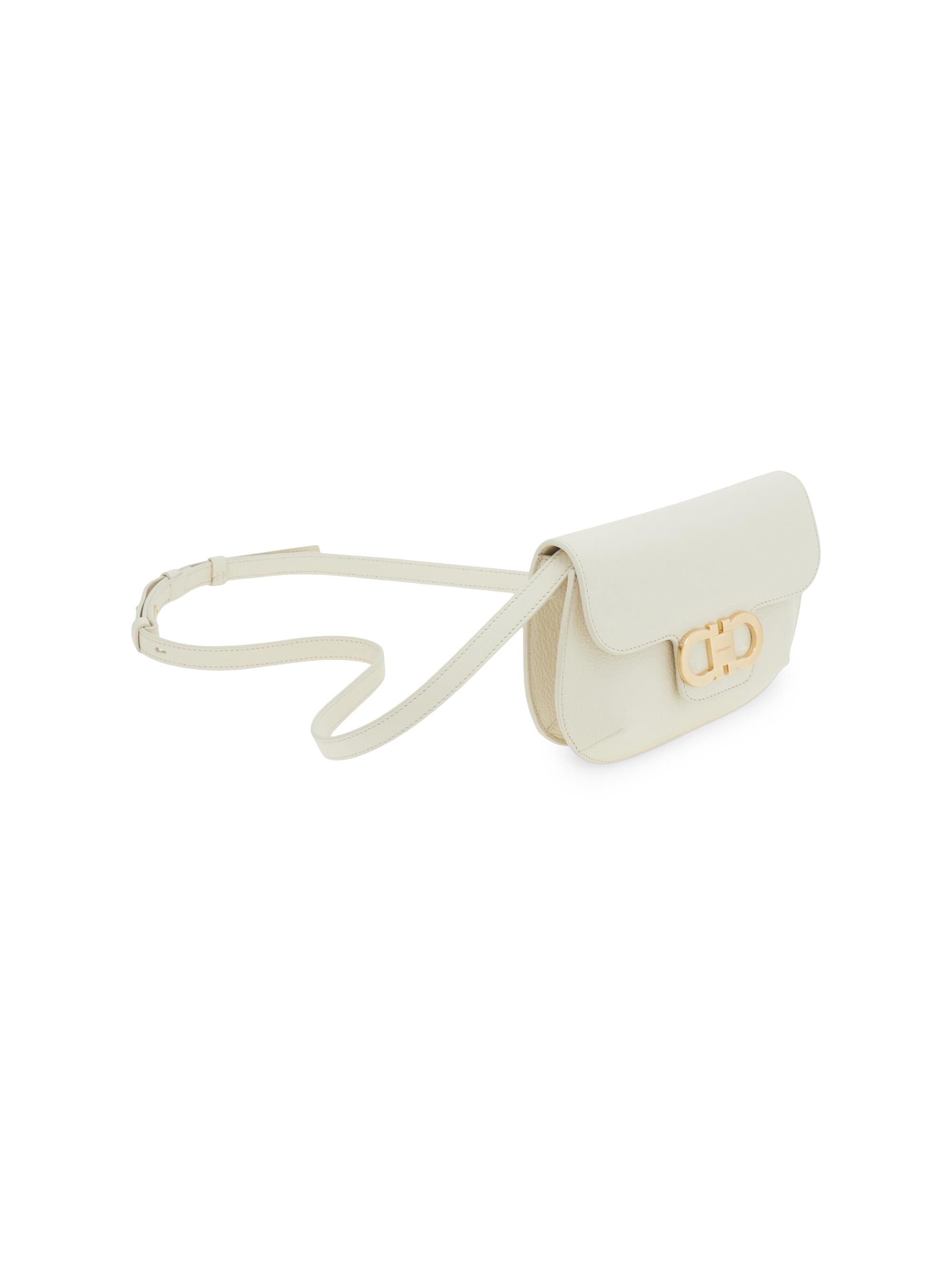 FERRAGAMO Women's Double Gancini Leather Crossbody Bag - Mascarpone | Thumbnail 5