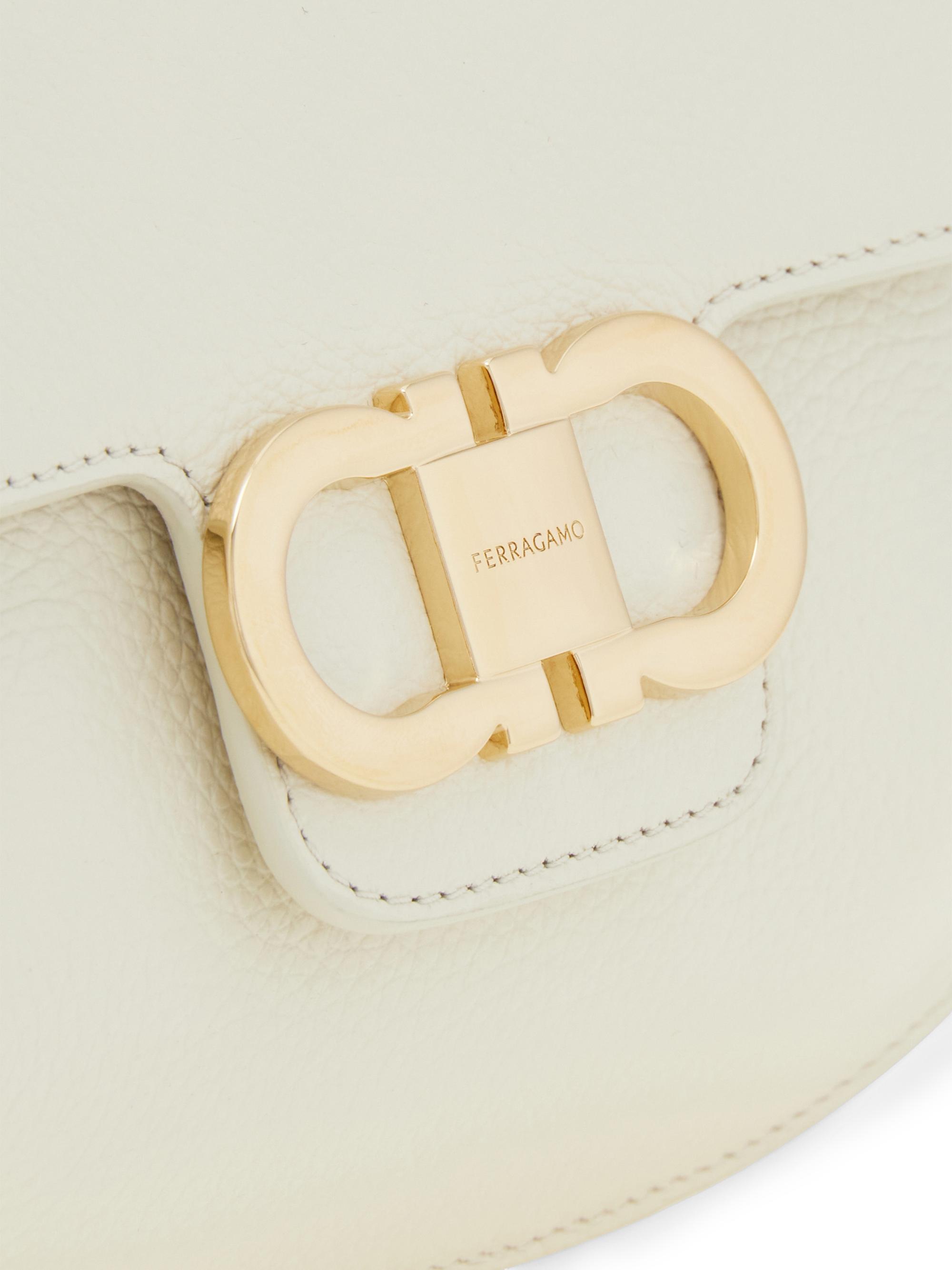 FERRAGAMO Women's Double Gancini Leather Crossbody Bag - Mascarpone | Thumbnail 7