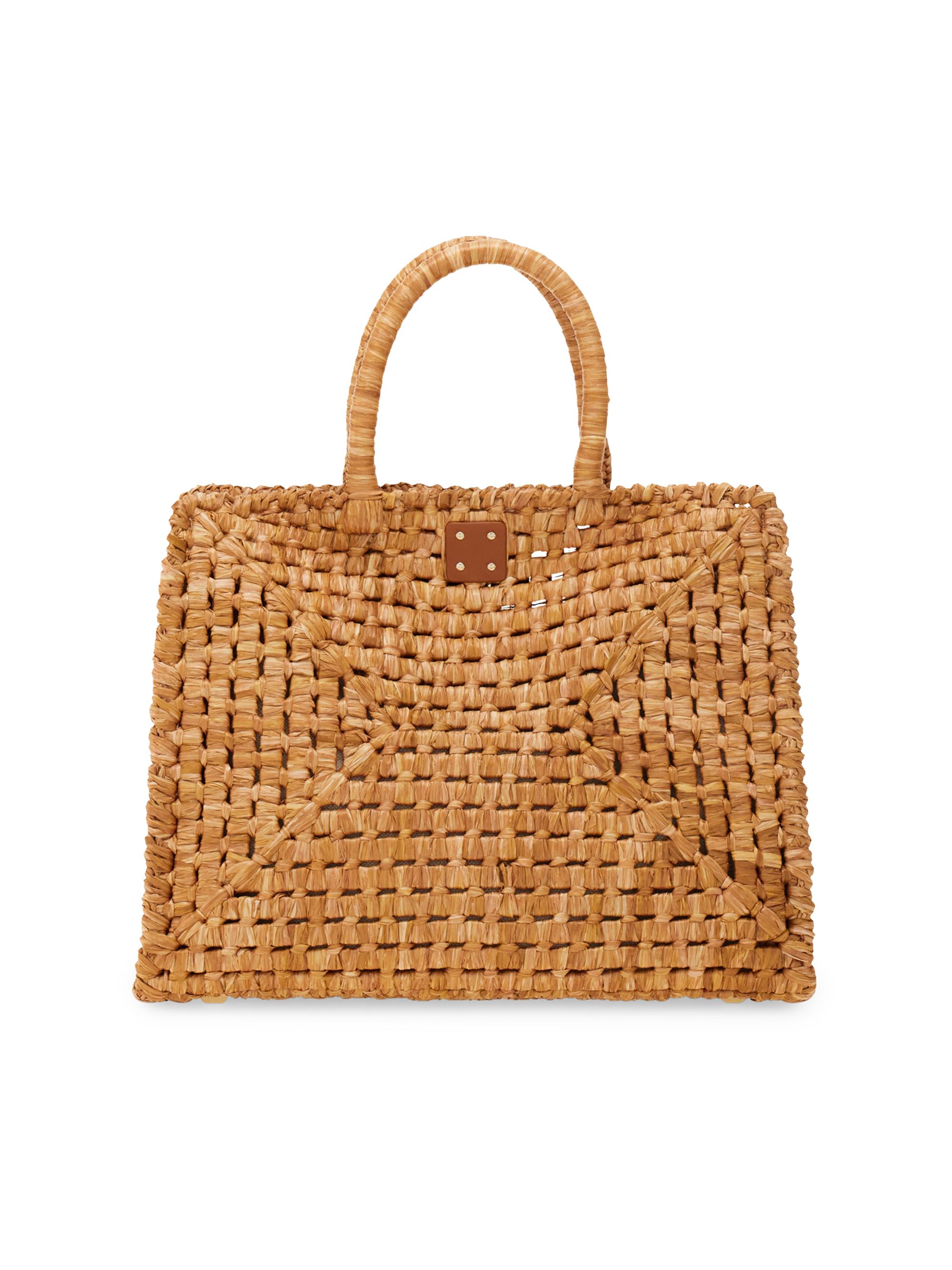FERRAGAMO Studio Box Open-Weave Raffia Top-Handle Bag | Saks Fifth