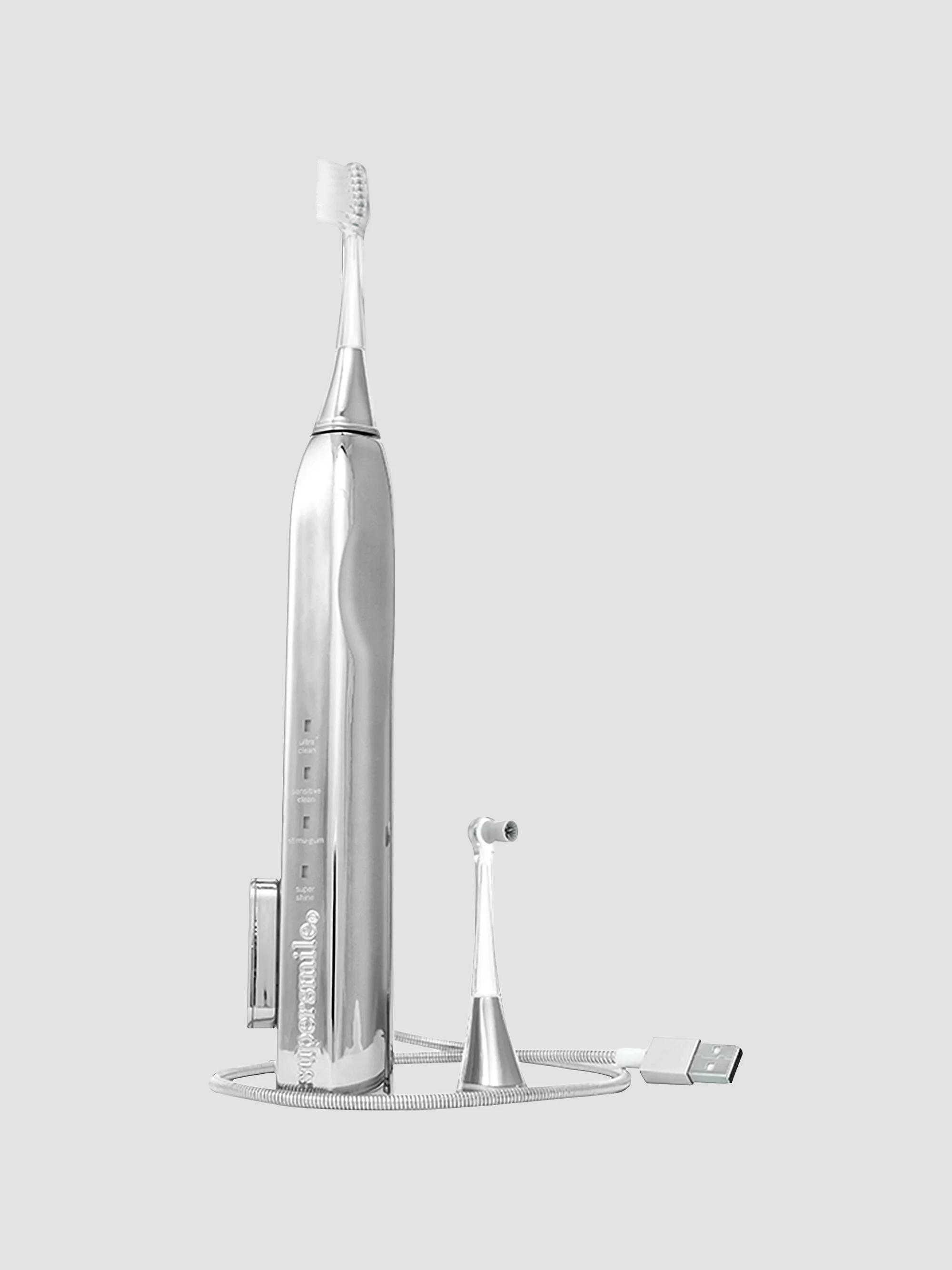 supersmile Zina45 Sonic Pulse Toothbrush - Chrome Silver