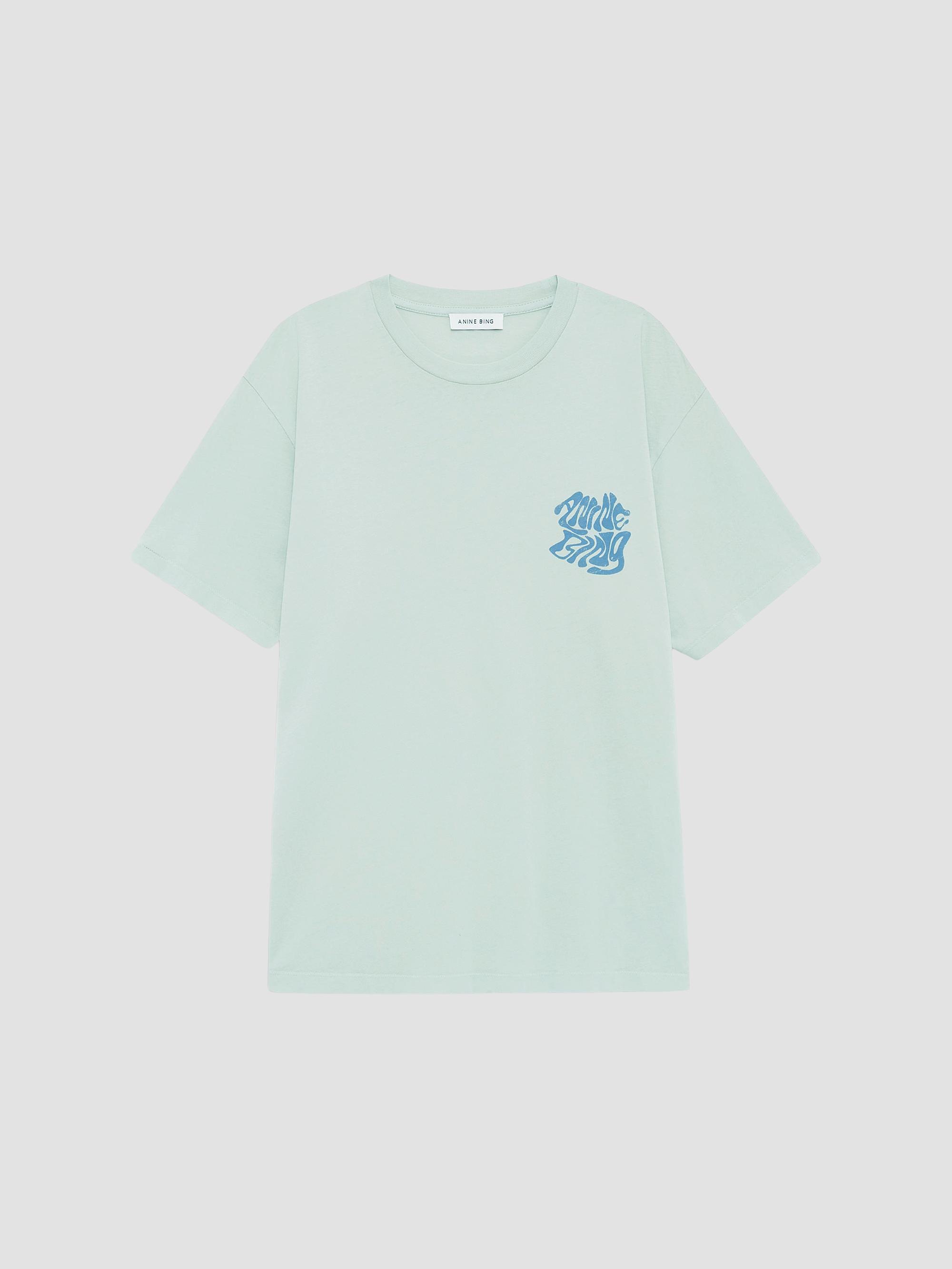 ANINE BING Women's Cade Graphic Cotton T-Shirt - Green | Thumbnail 7