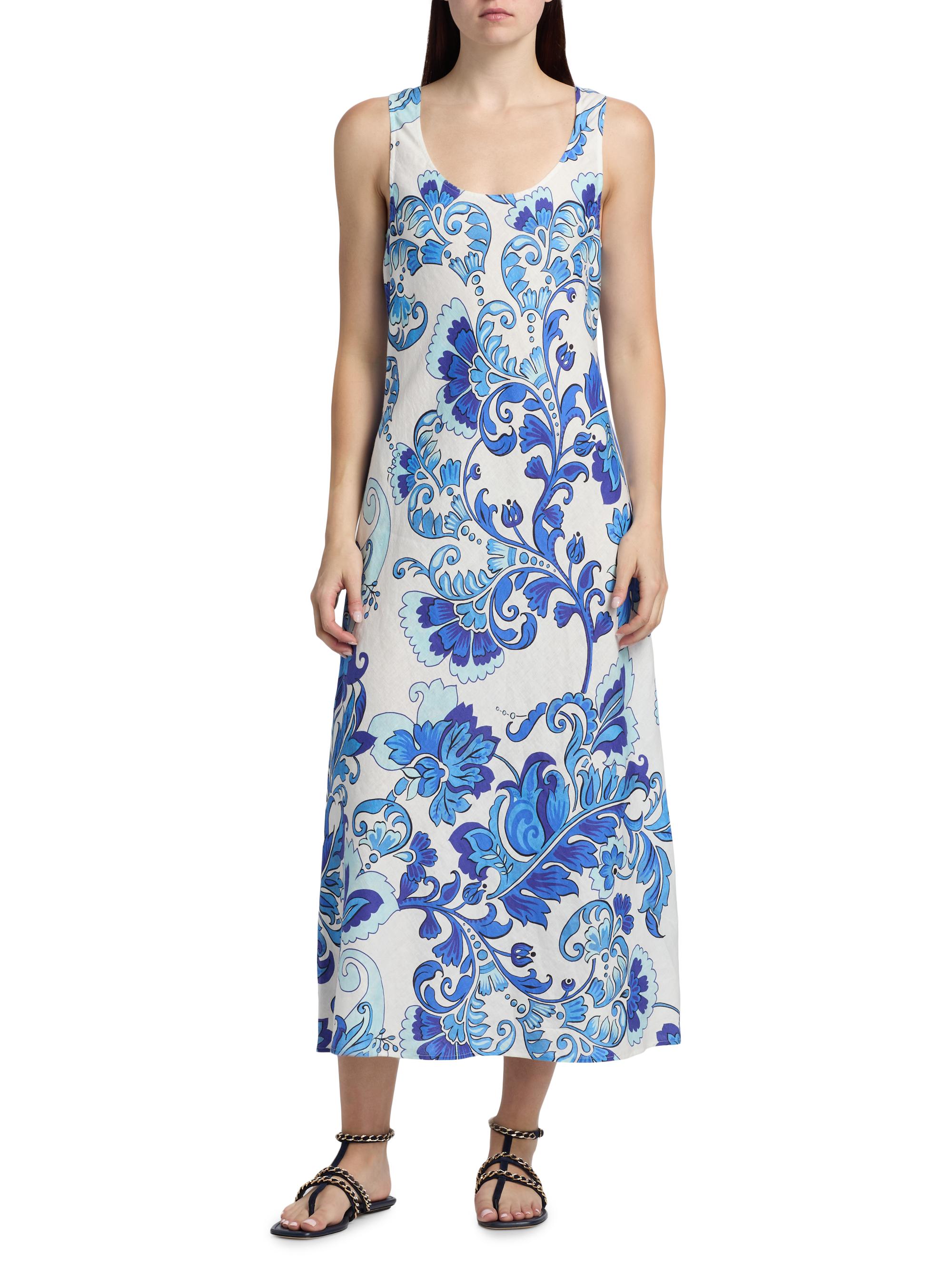 Johnny Was Women's Naidda Botanical Linen Bias-Cut Midi-Dress - Naidda | Thumbnail 3