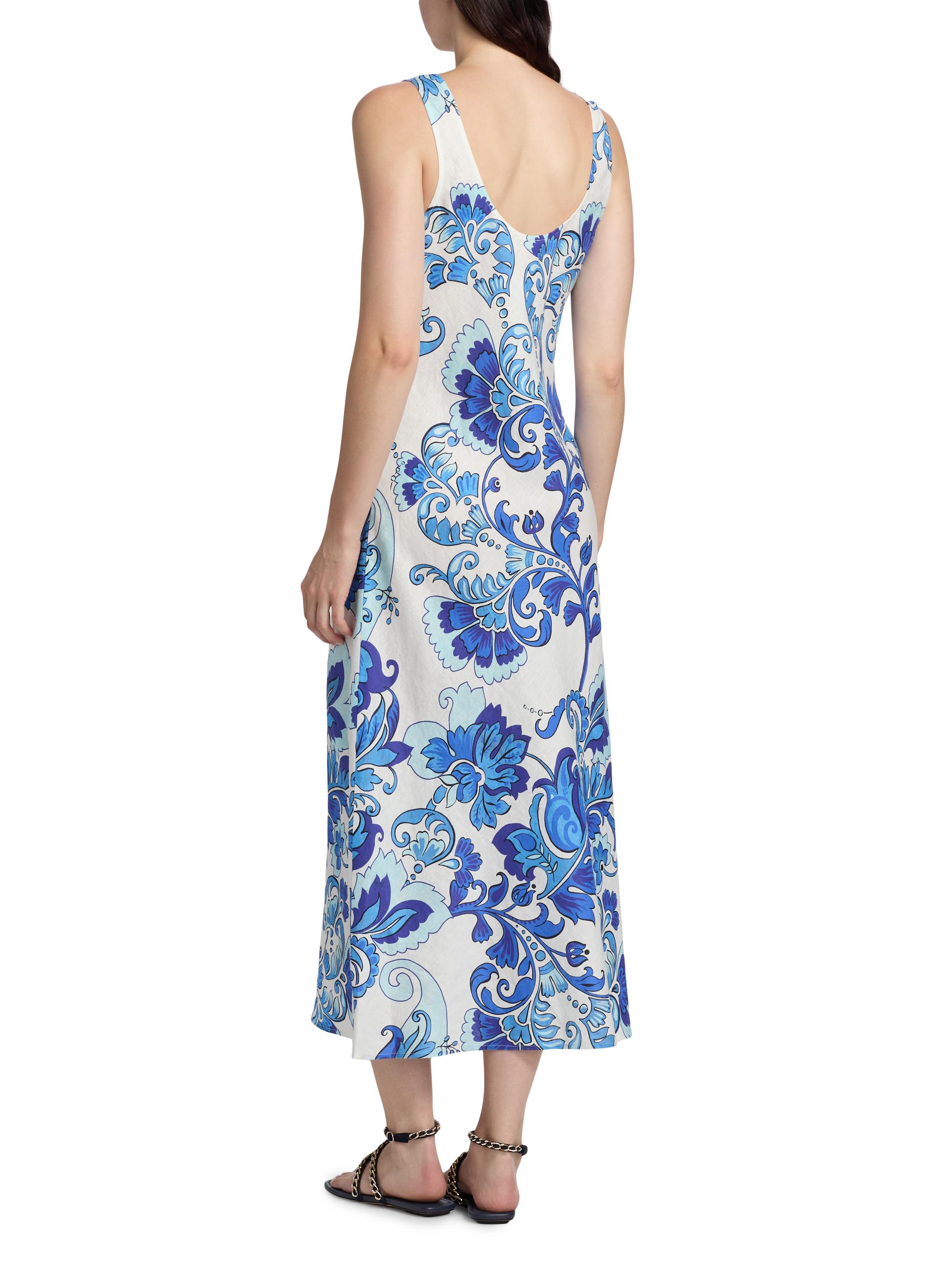 Johnny Was Women's Naidda Botanical Linen Bias-Cut Midi-Dress - Naidda | Thumbnail 5