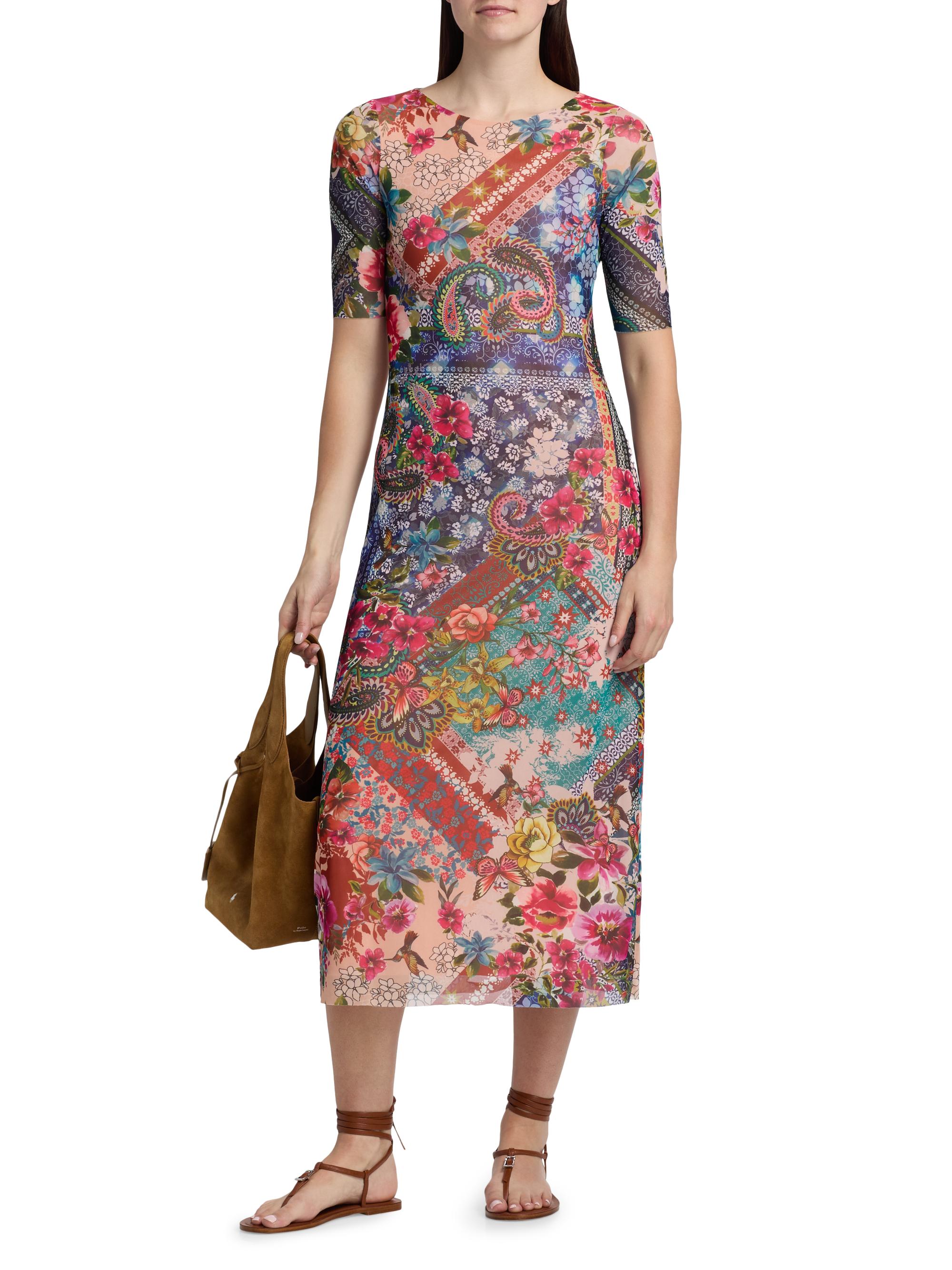 Johnny Was Women's Astrid Evie Printed Mesh Midi-Dress - Evie | Thumbnail 3