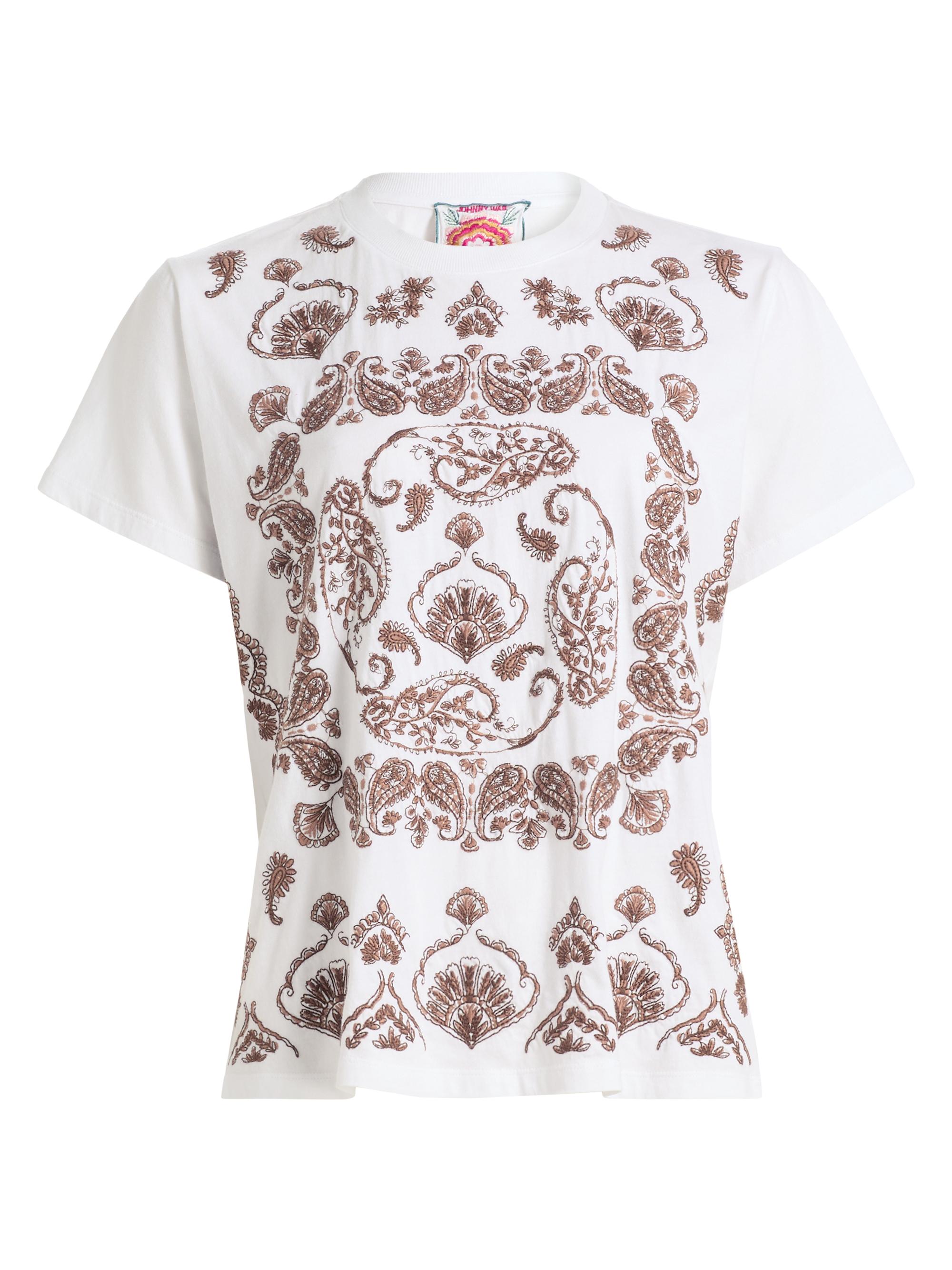 Johnny Was Women's Jaden Paisley Crewneck T-Shirt - White