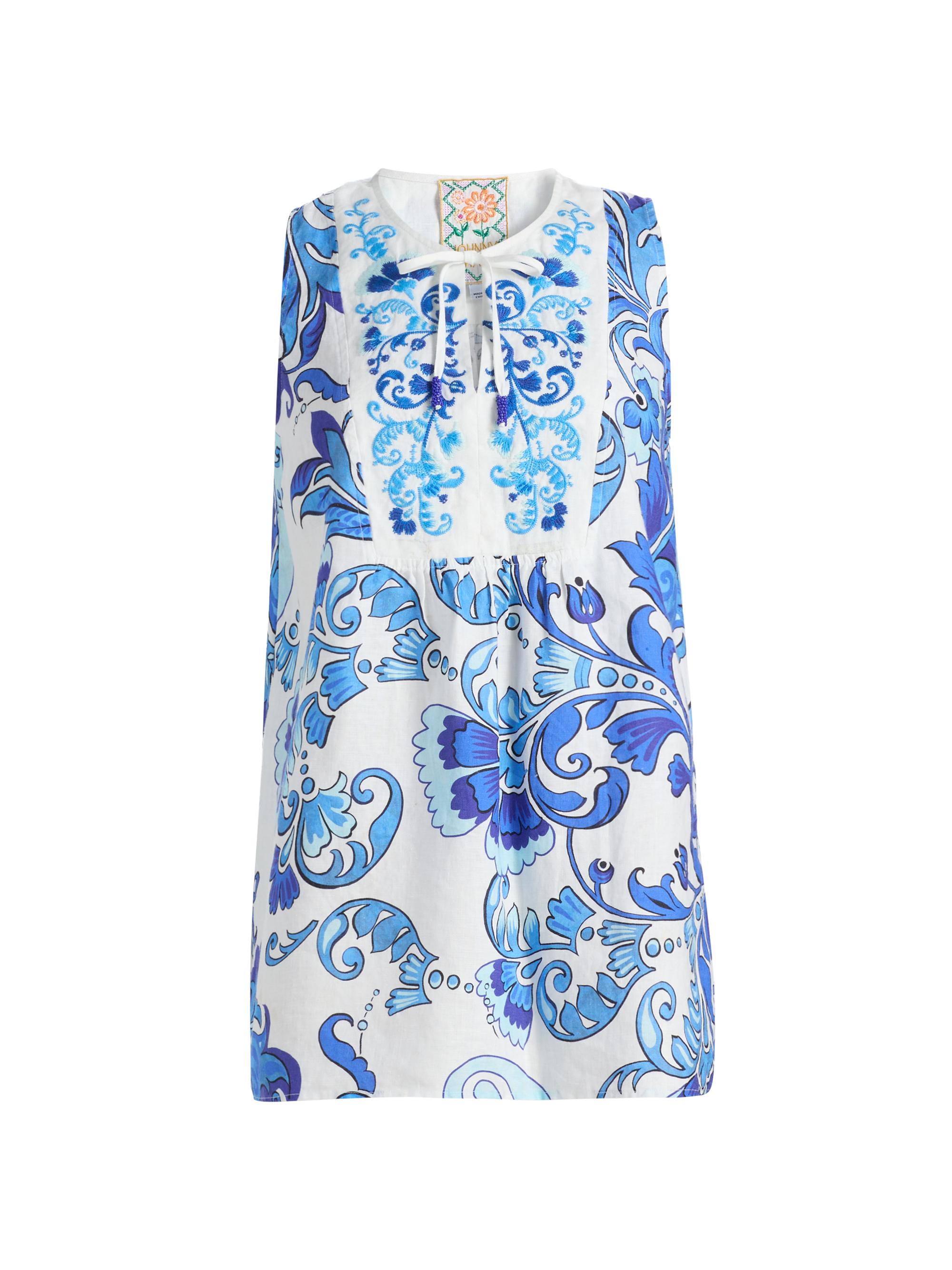 Johnny Was Women's Linen Printed Tank Tunic - Naidda