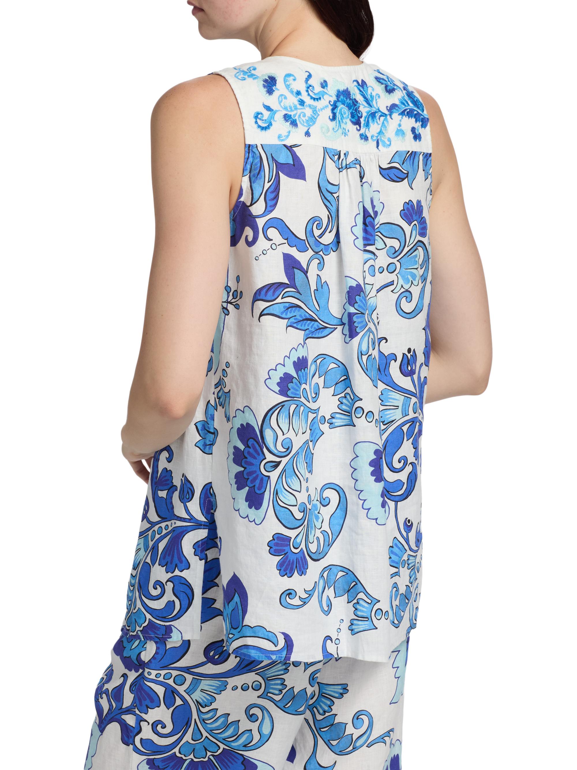 Johnny Was Women's Linen Printed Tank Tunic - Naidda | Thumbnail 5