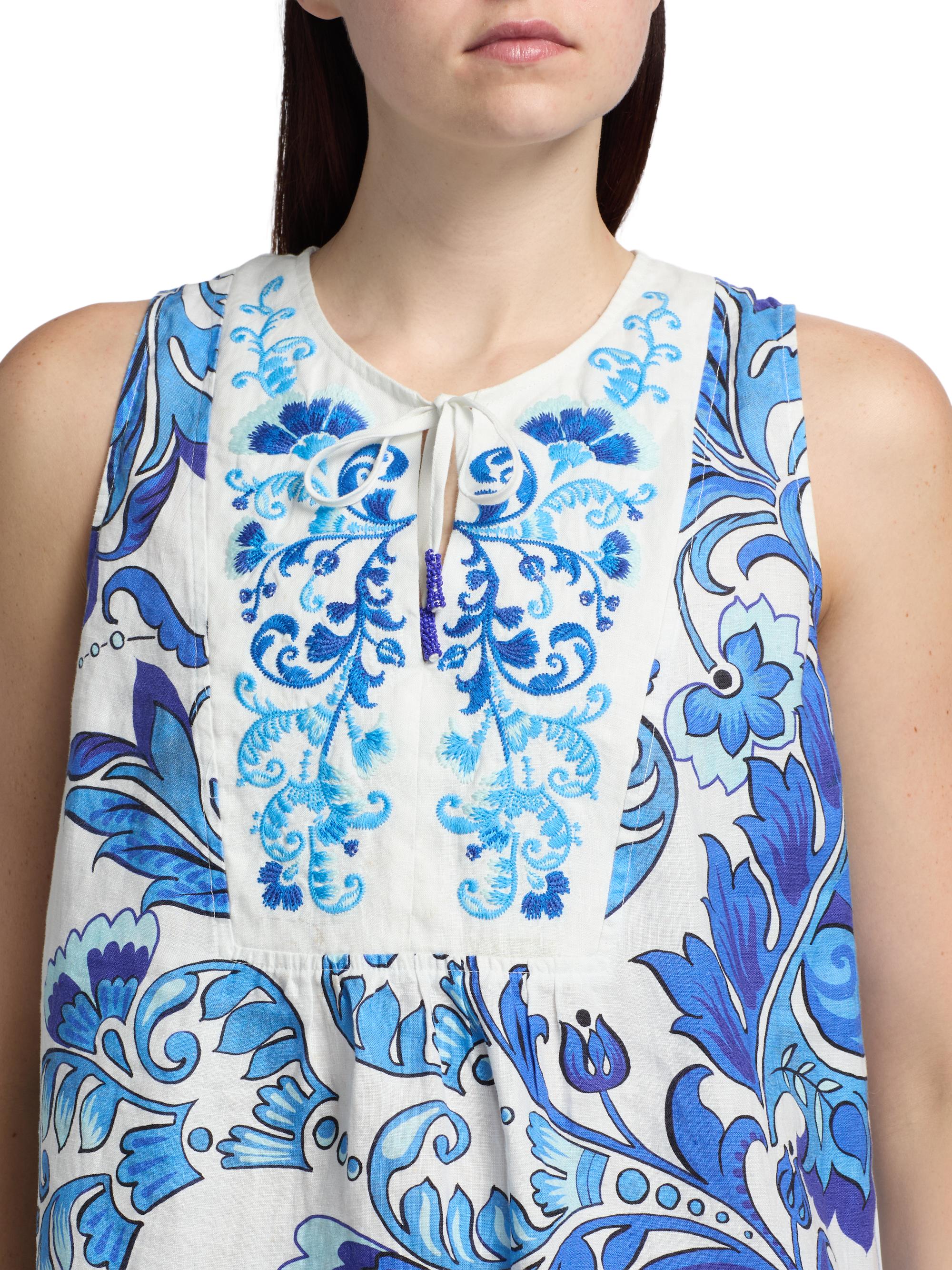 Johnny Was Women's Linen Printed Tank Tunic - Naidda | Thumbnail 6