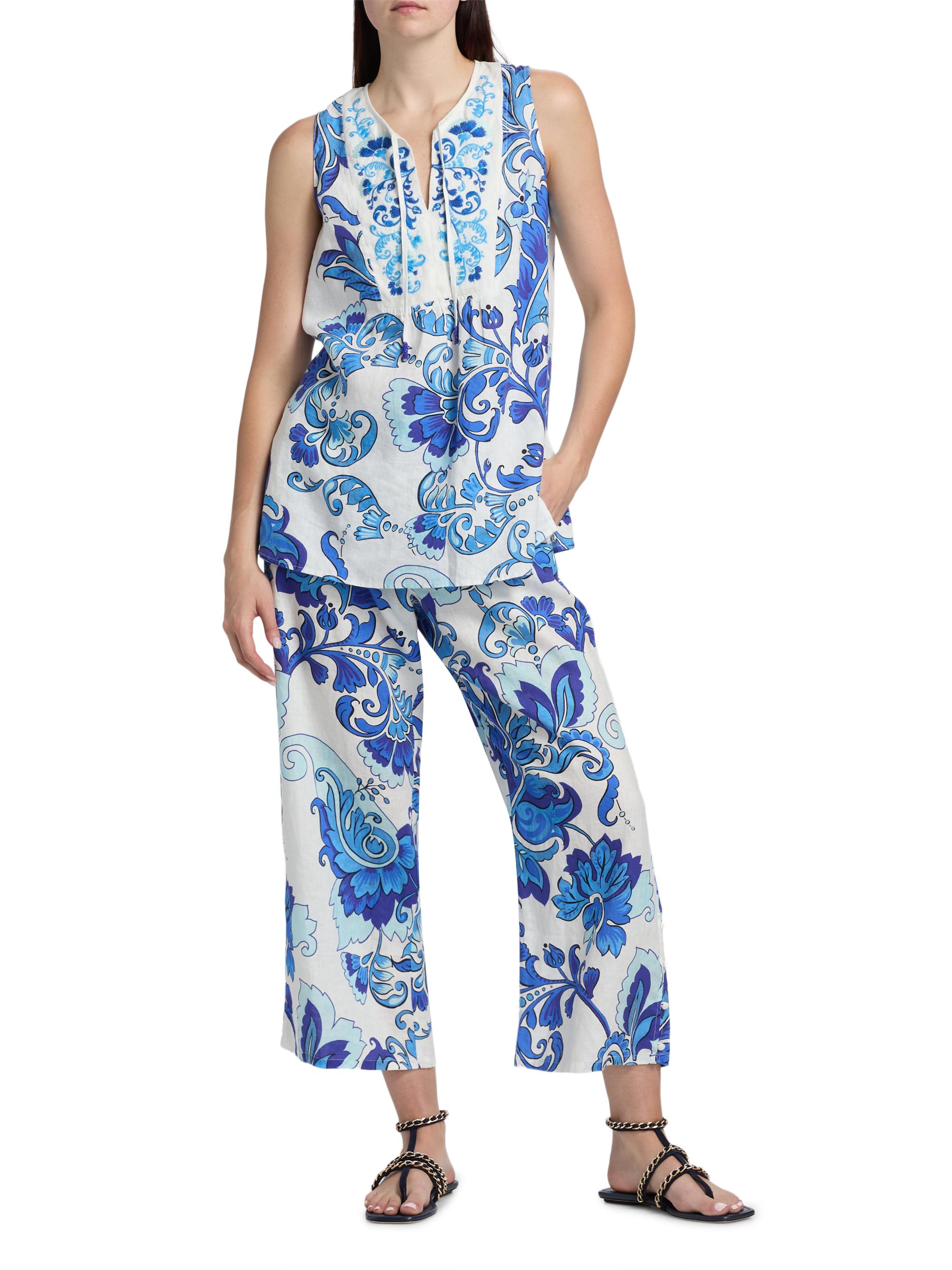 Johnny Was Women's Linen Printed Tank Tunic - Naidda | Thumbnail 2